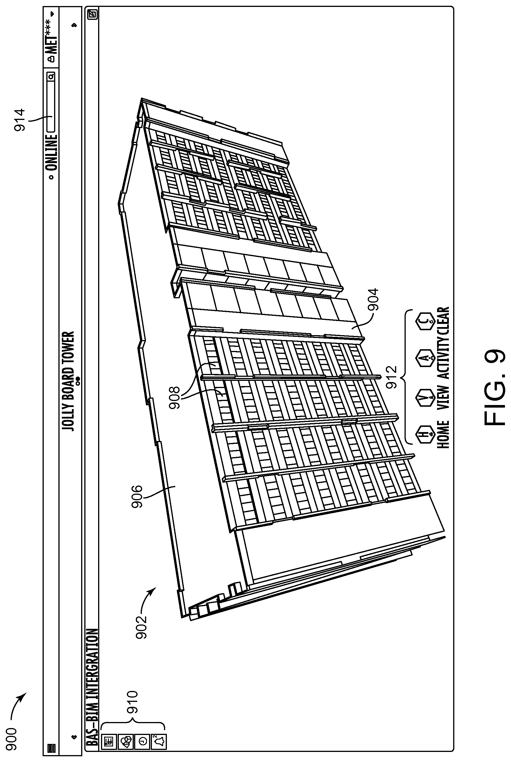 Patent US12105484 Figure 8 – Building automation system with integrated building information model