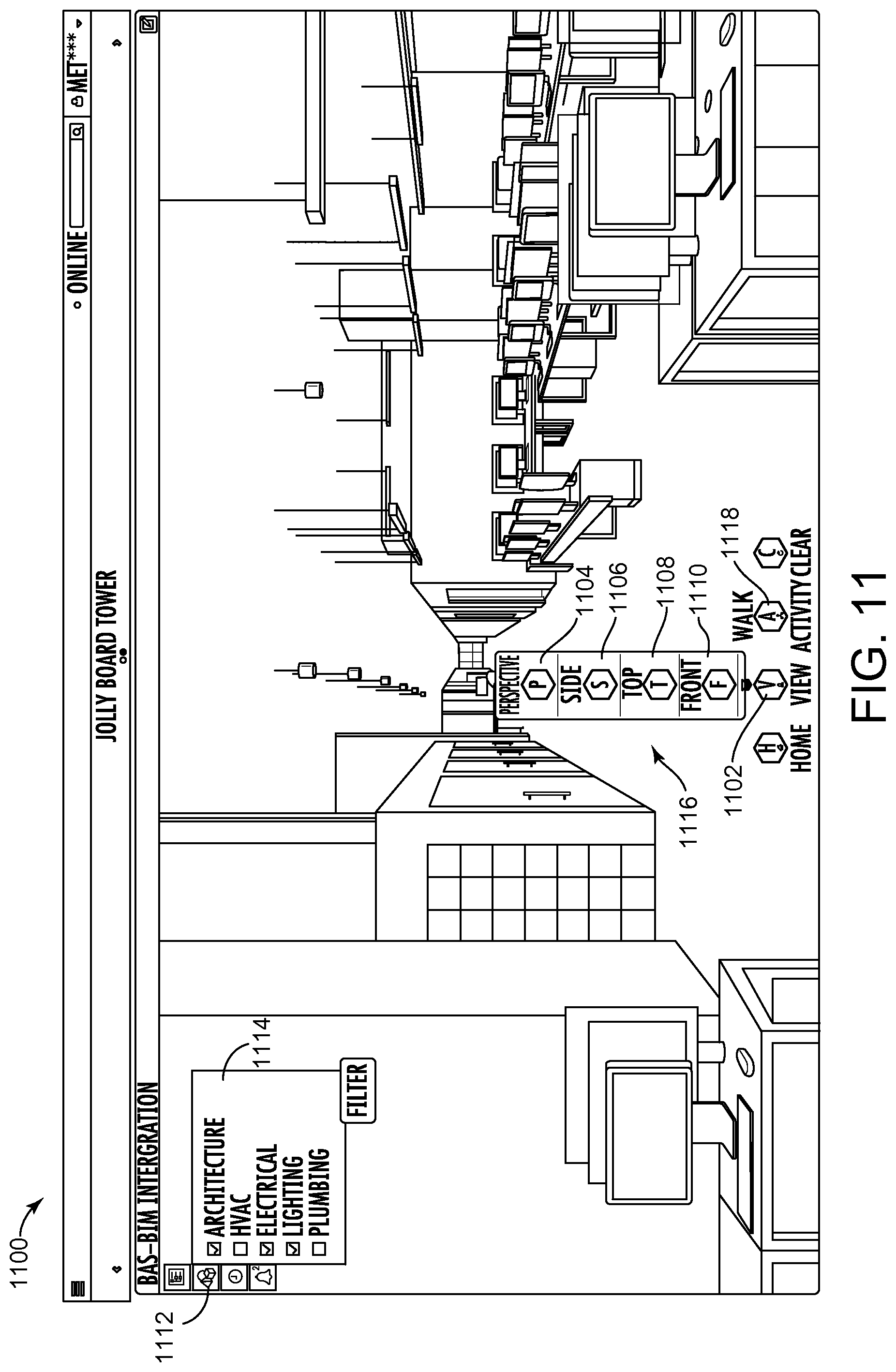Patent US12105484 Figure 10 – Building automation system with integrated building information model