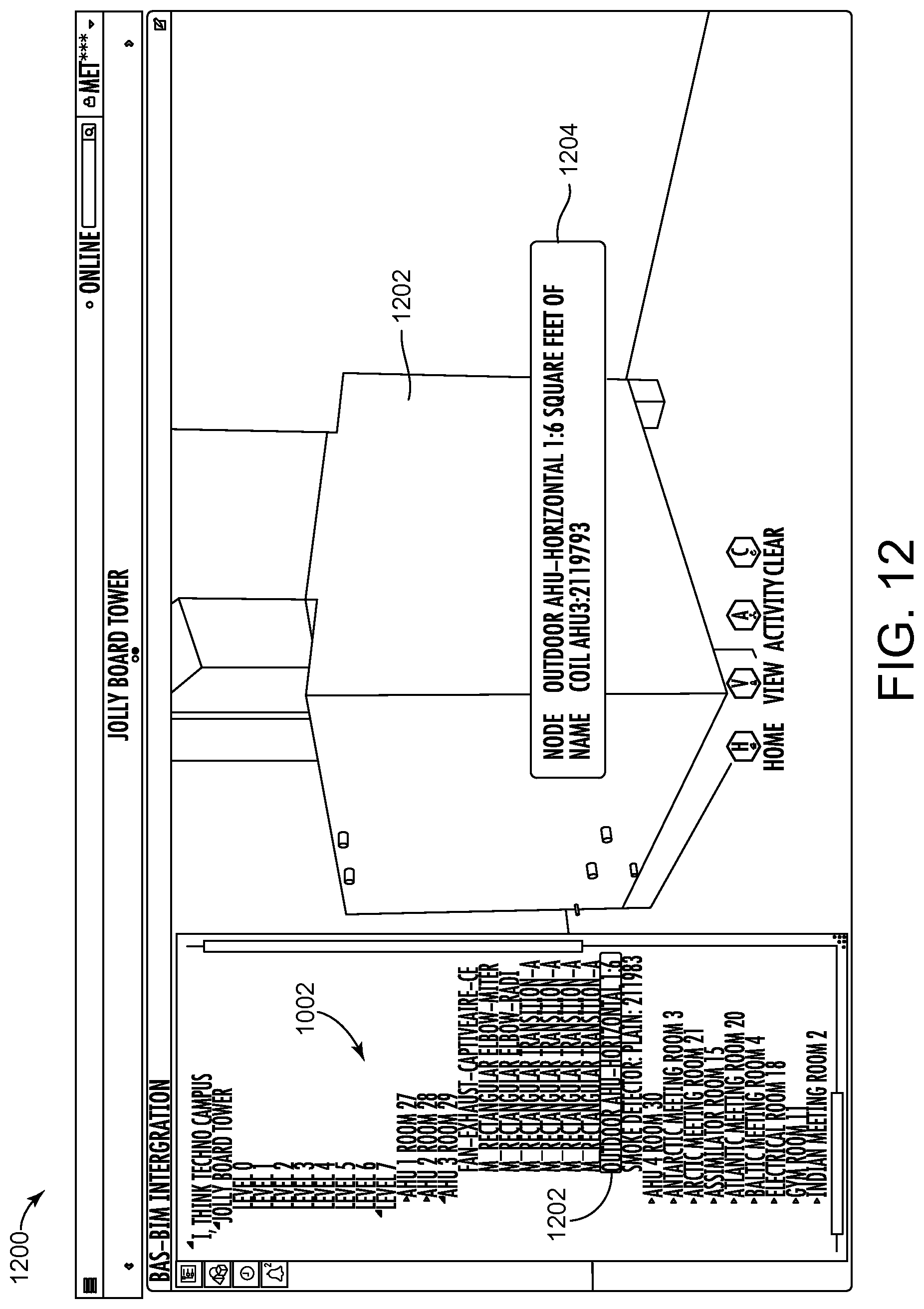 Patent US12105484 Figure 11 – Building automation system with integrated building information model