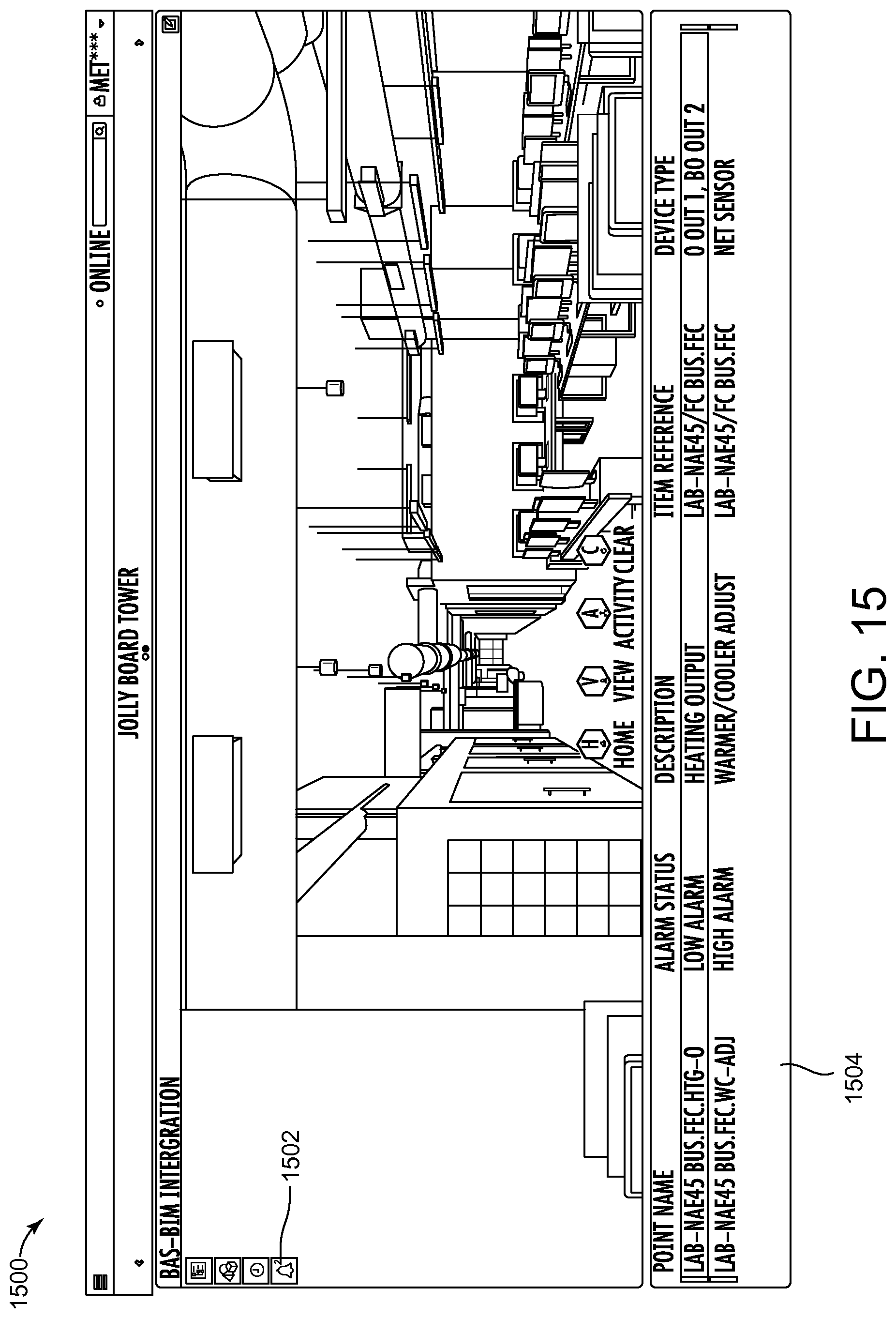 Patent US12105484 Figure 14 – Building automation system with integrated building information model