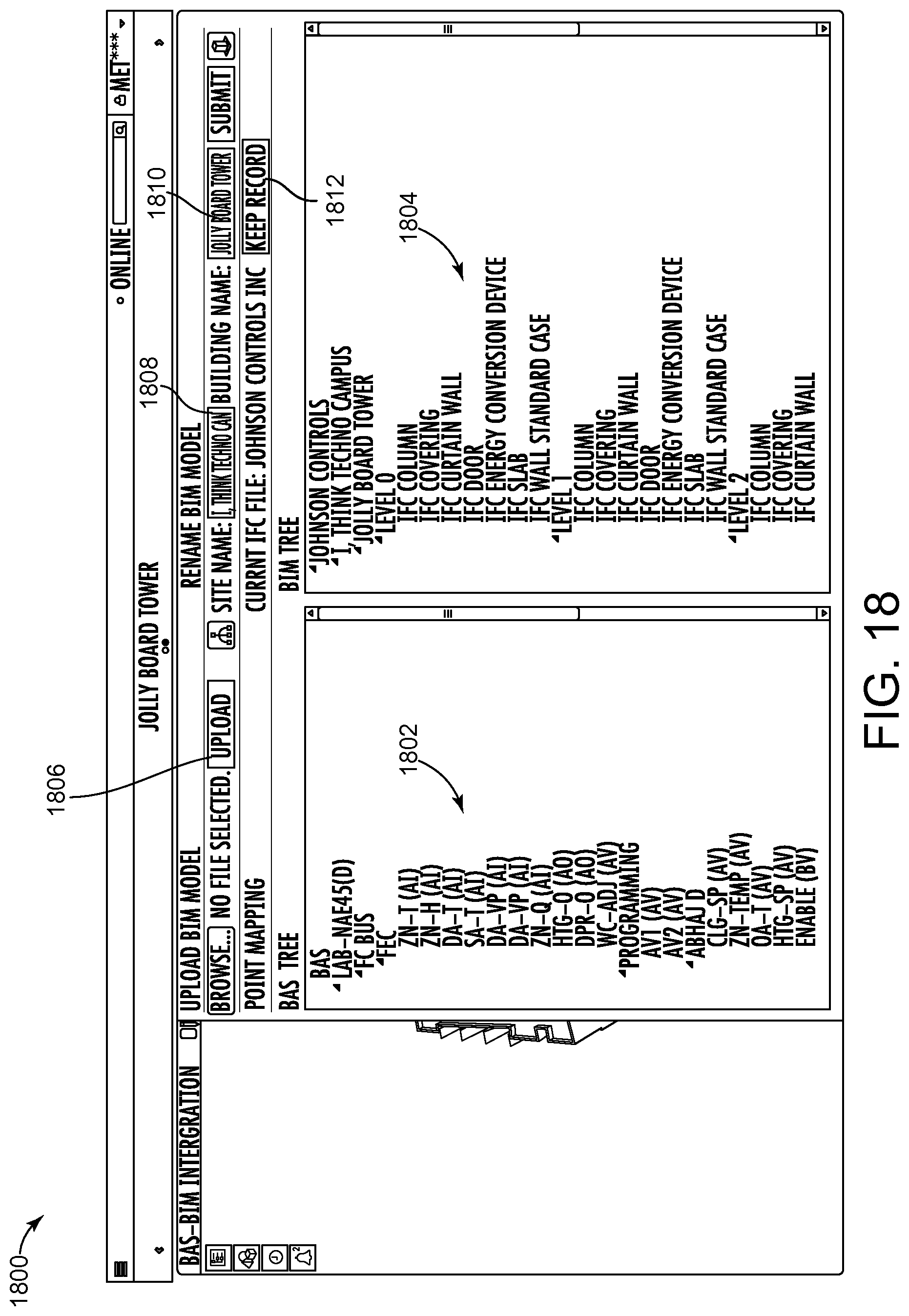 Patent US12105484 Figure 17 – Building automation system with integrated building information model