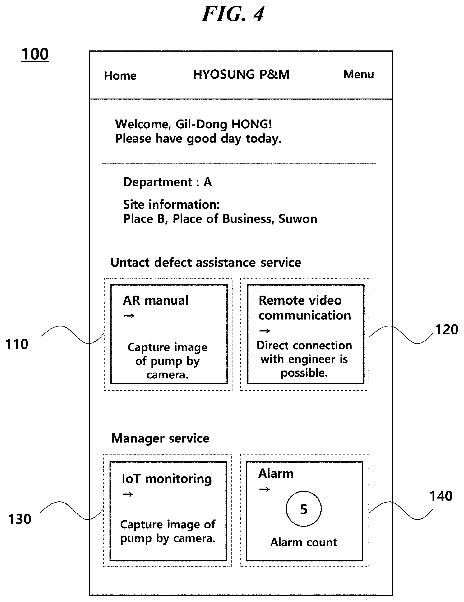 Patent US12105503 Figure 4 – System for monitoring industrial equipment through IoT sensors and augmented reality implementation