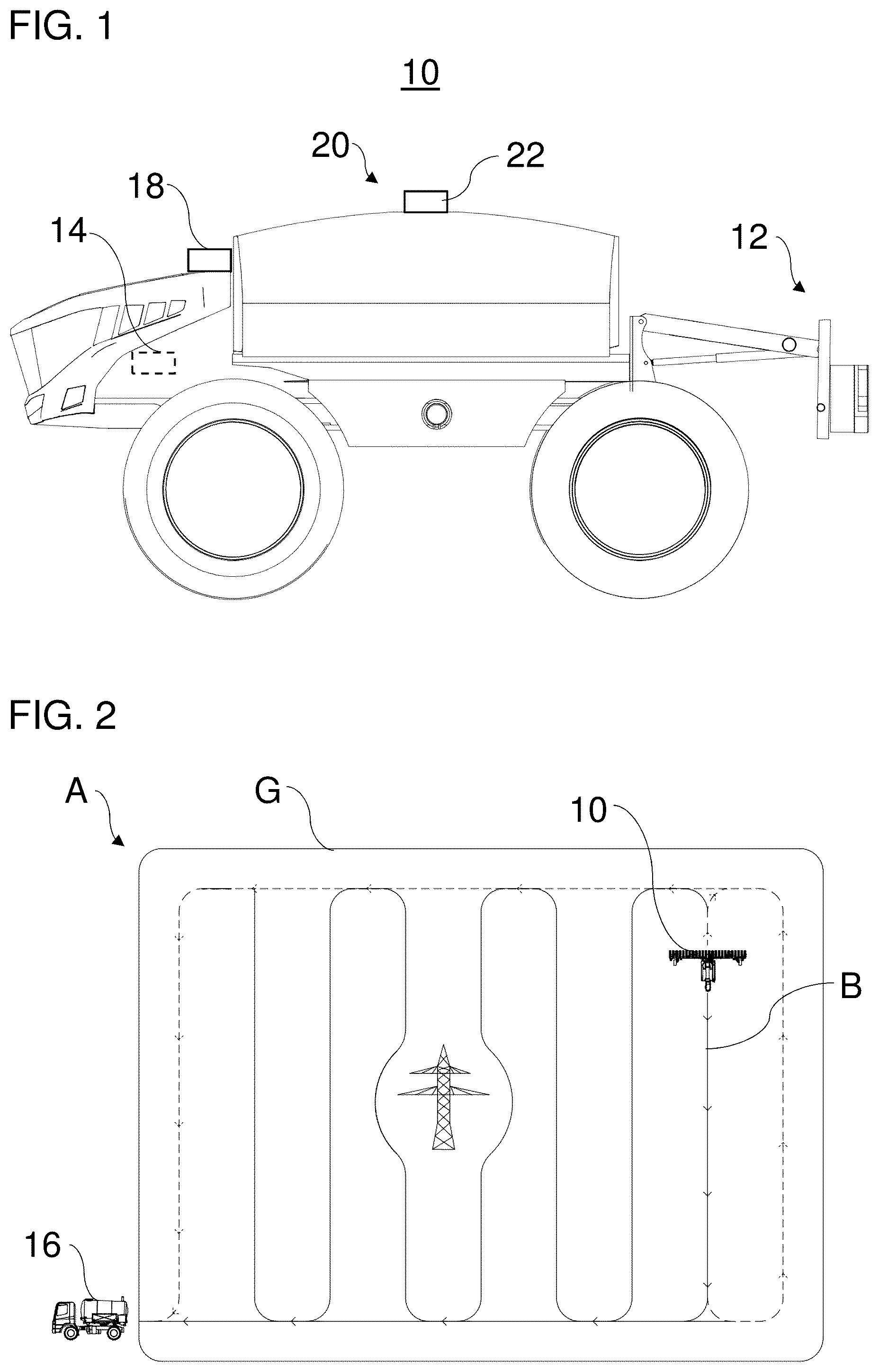 Patent US12105511 Figure 1 – Autonomous agricultural working machine and method of operation