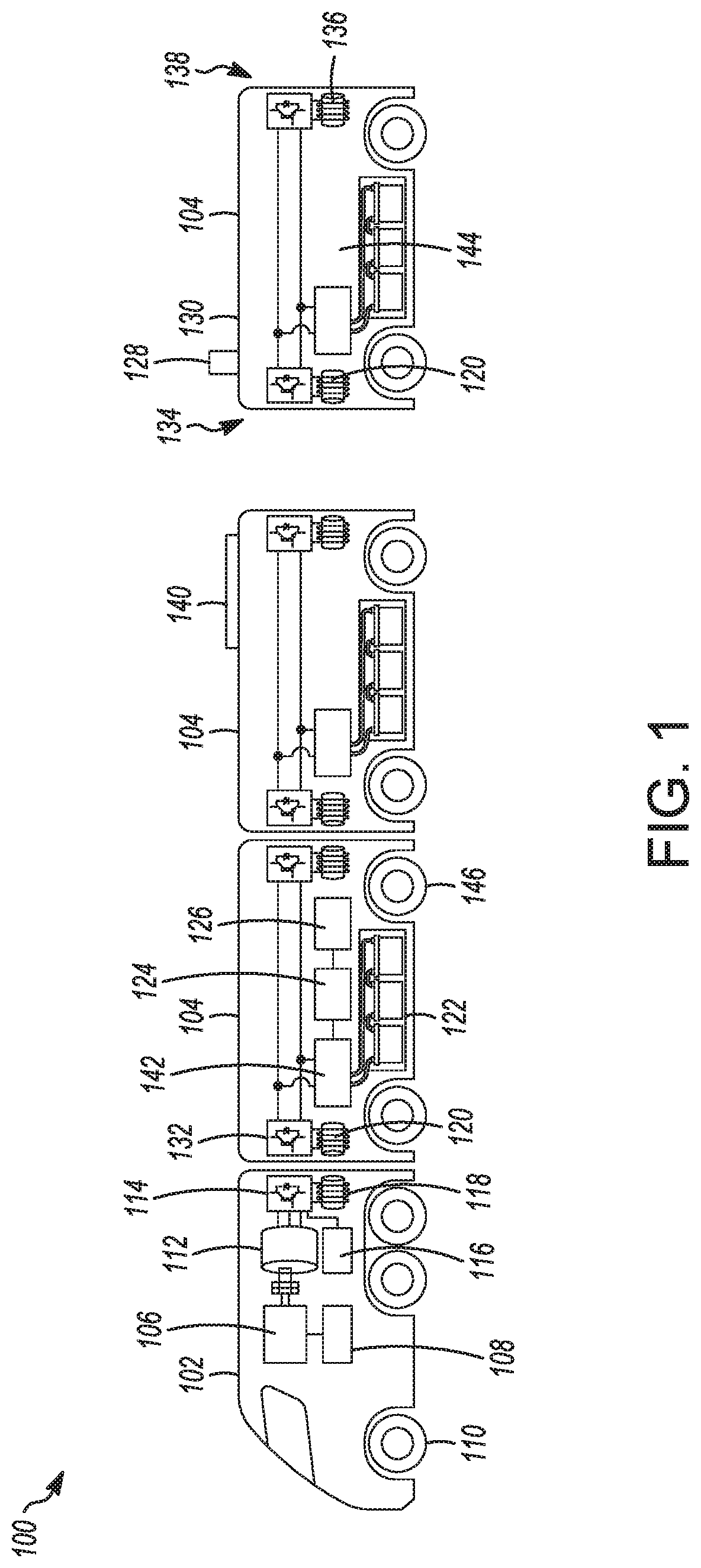 Patent US12105525 Figure 1 – Caravanning autonomous vehicles