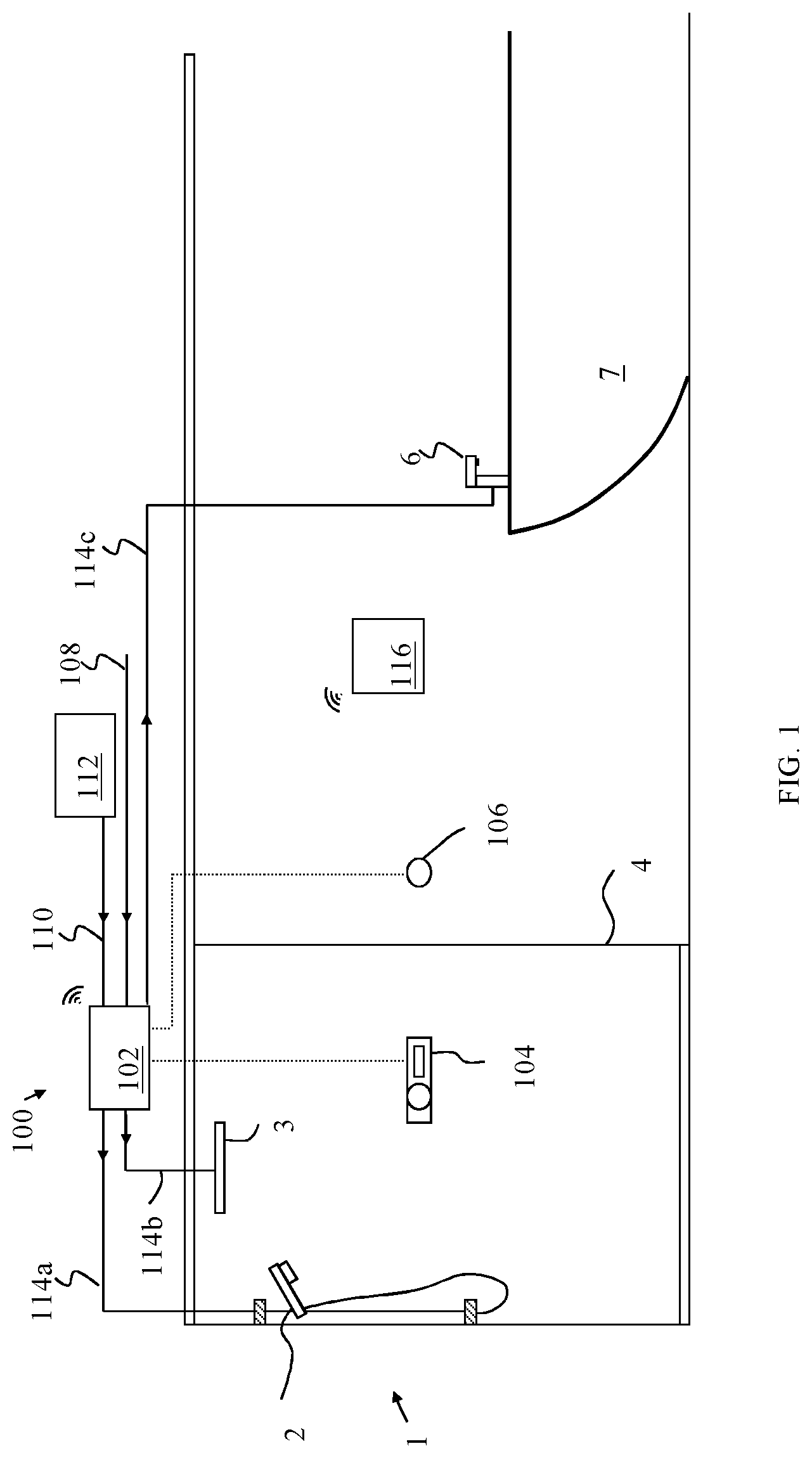 Patent US12105539 Figure 1 – Control system for one or more ablutionary devices