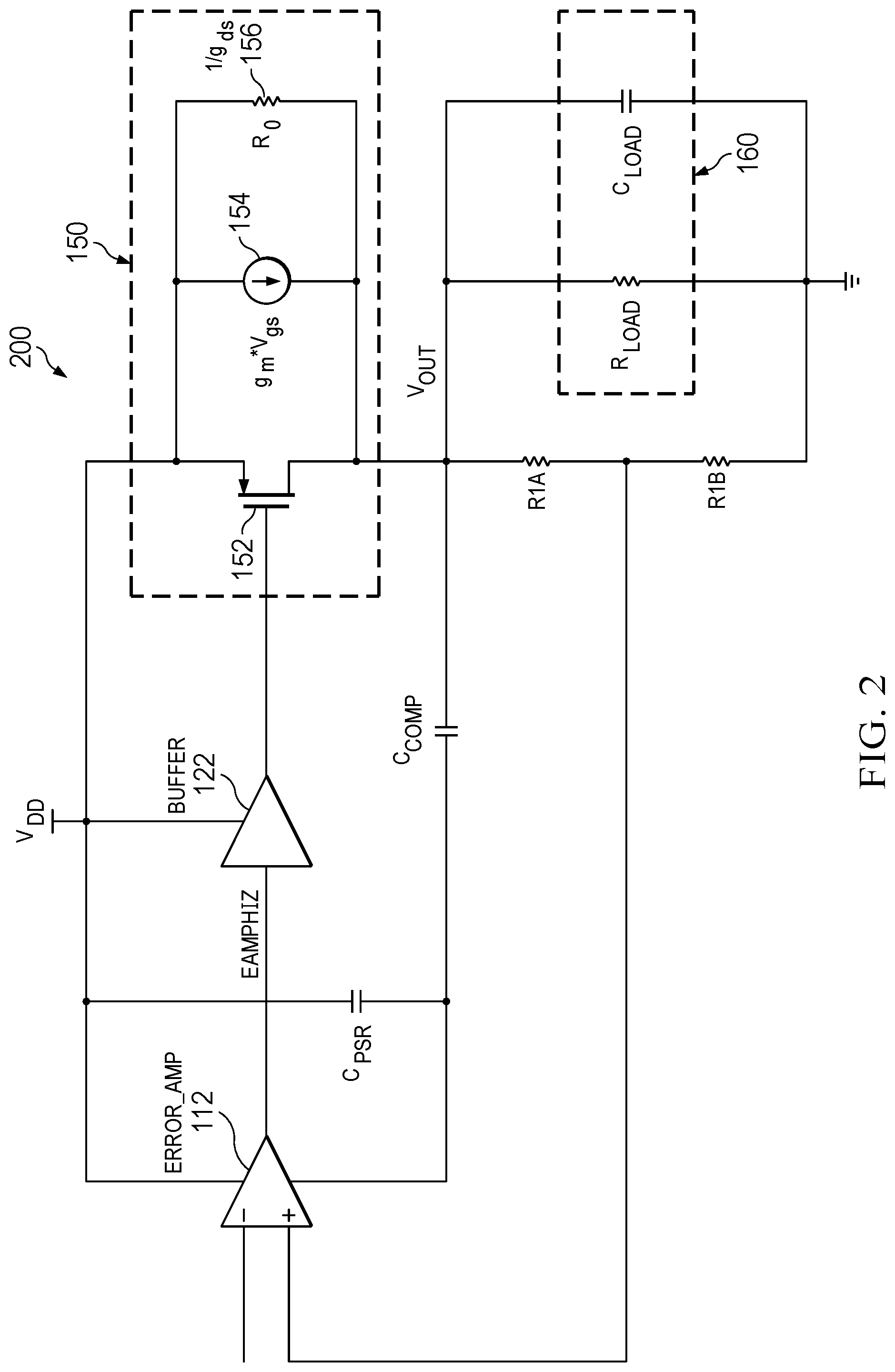 Patent US12105548 Figure 2 – Improving power supply rejection ratio across load and supply variances