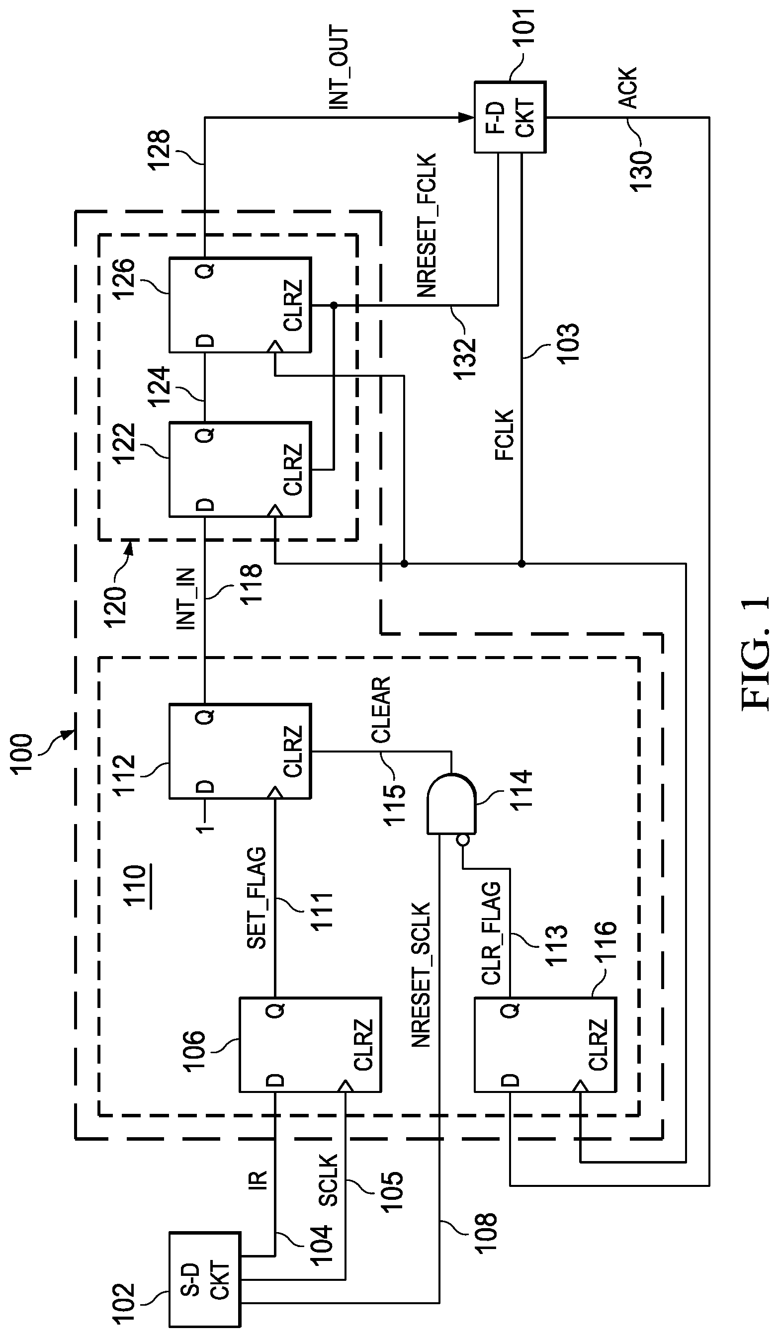 Patent US12105550 — Interrupt handling method and apparatus for slow peripherals — Figure 1