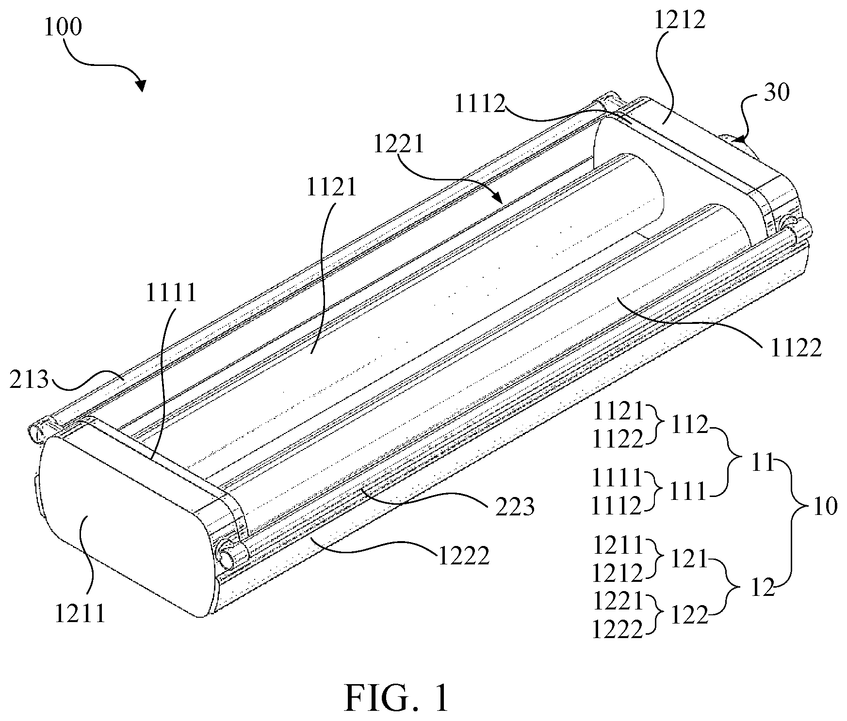 Patent US12105561 Figure 1 – Rollable display device