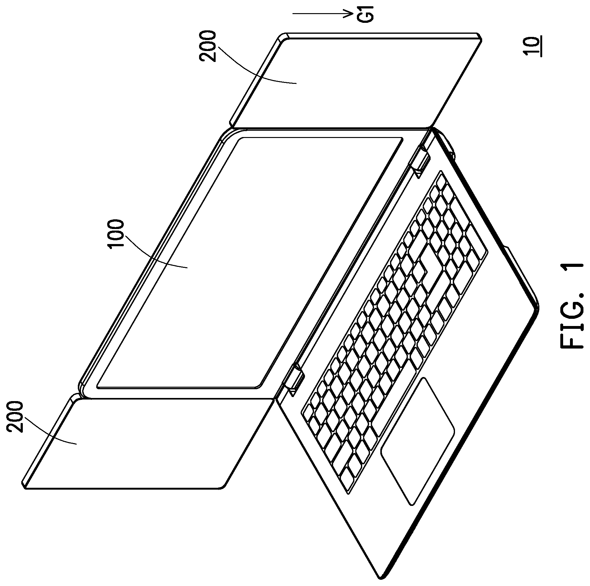 Patent US12105562 — Portable electronic device with at least one external display — Figure 1