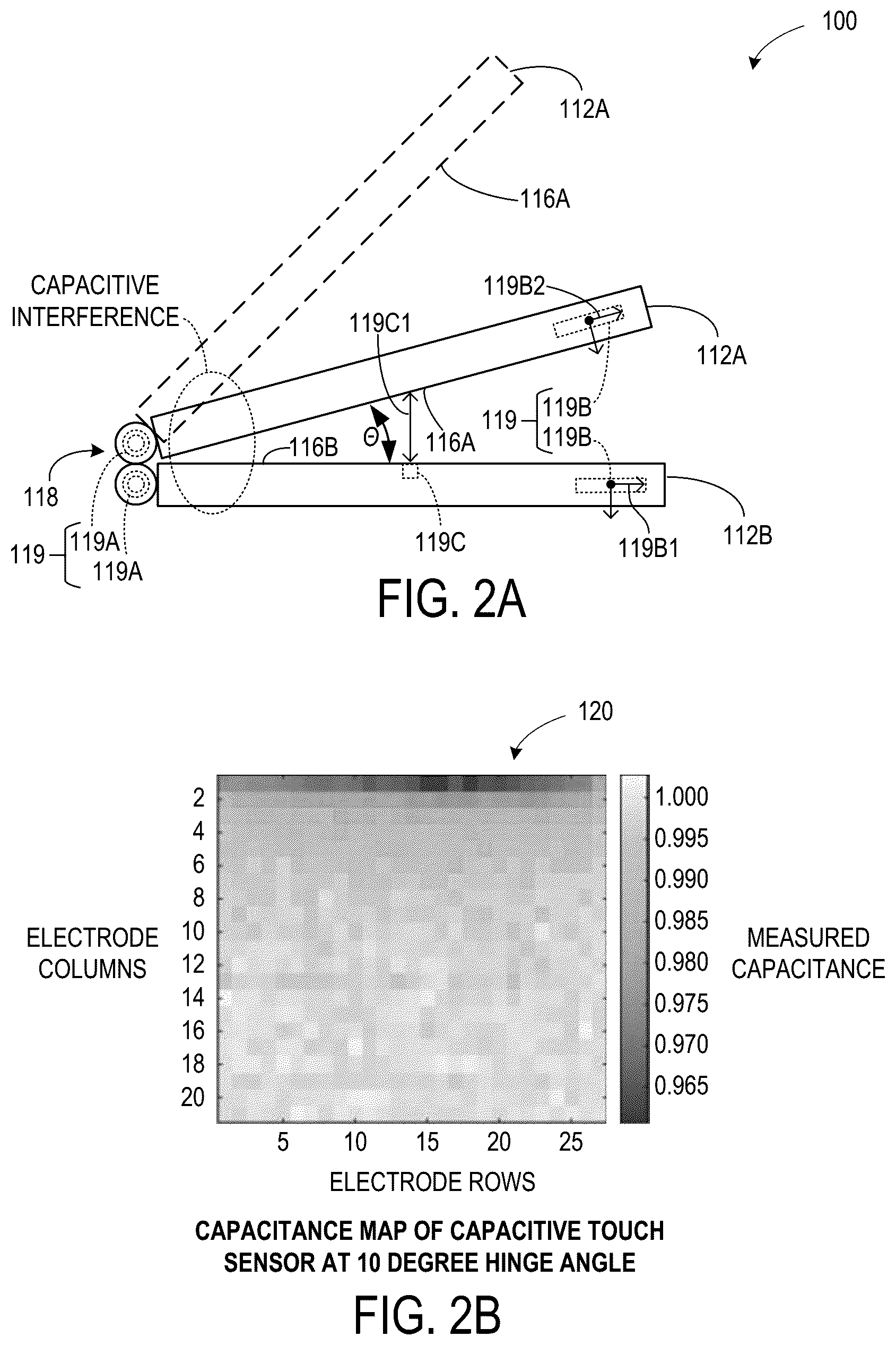 Patent US12105565 Figure 2 – Hinged dual display computing device
