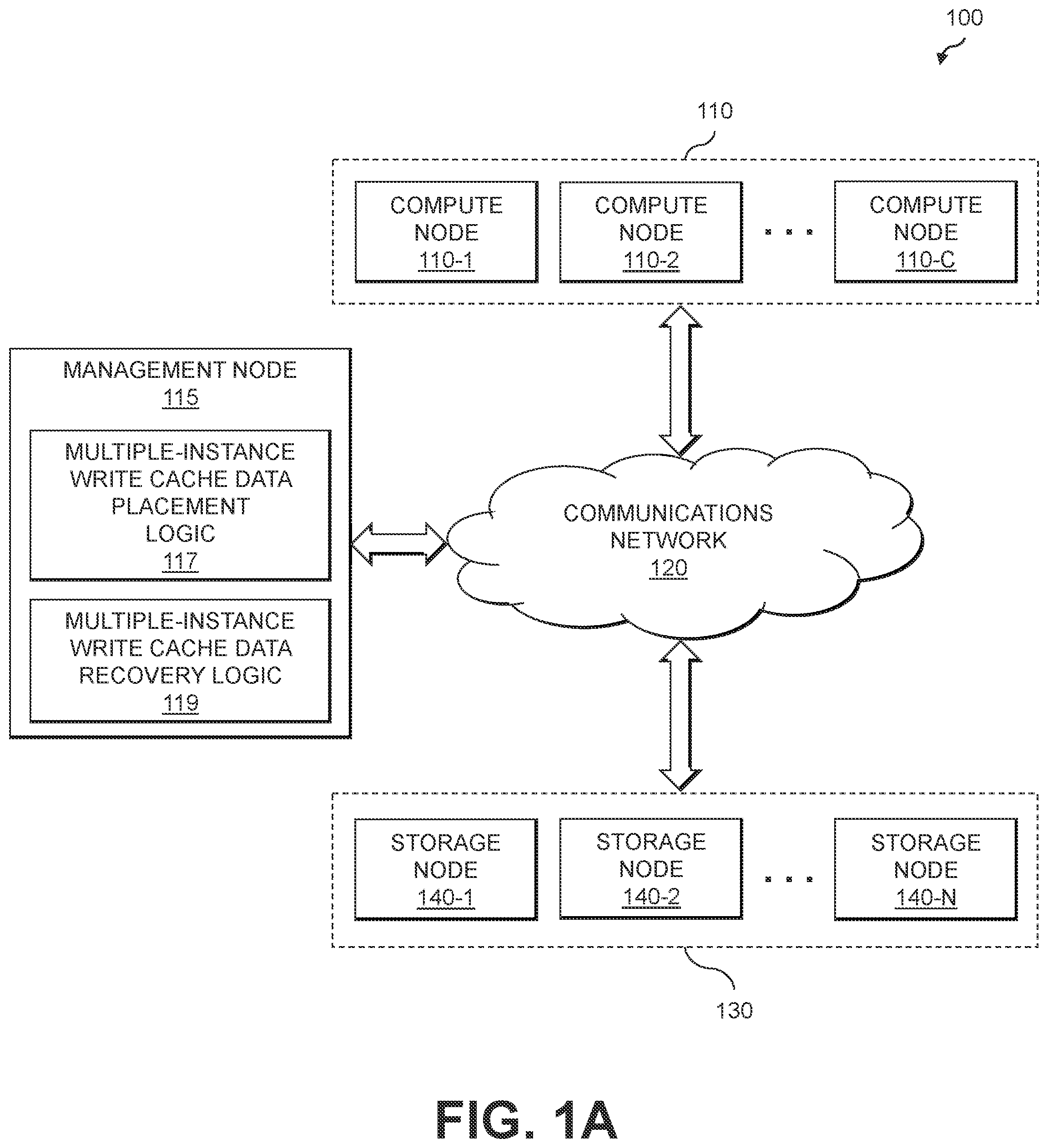 Patent US12105631 Figure 1 – Multiple-instance write cache for a storage system