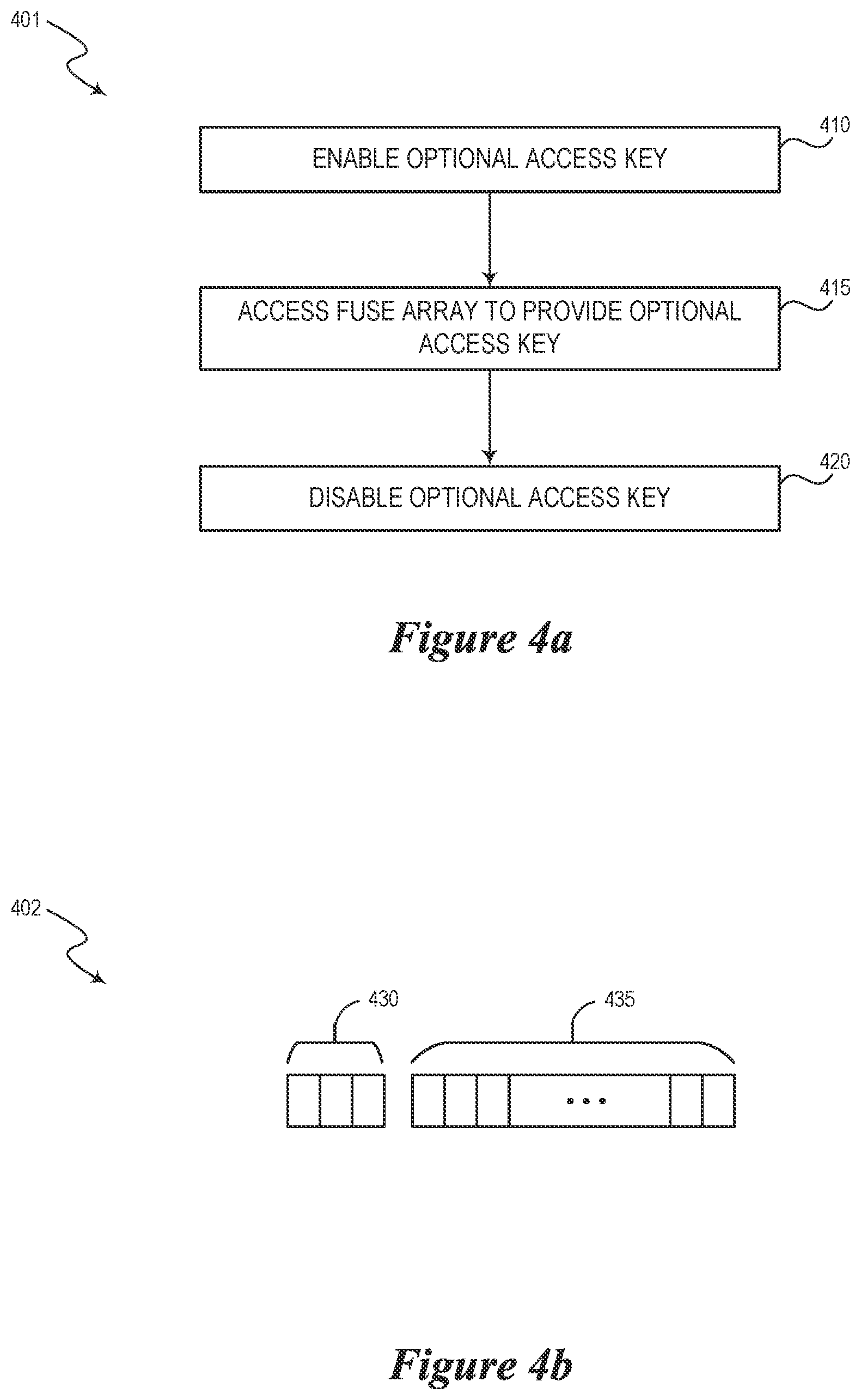 Patent US12105644 Figure 4 – Semiconductor device with secure access key and associated methods and systems