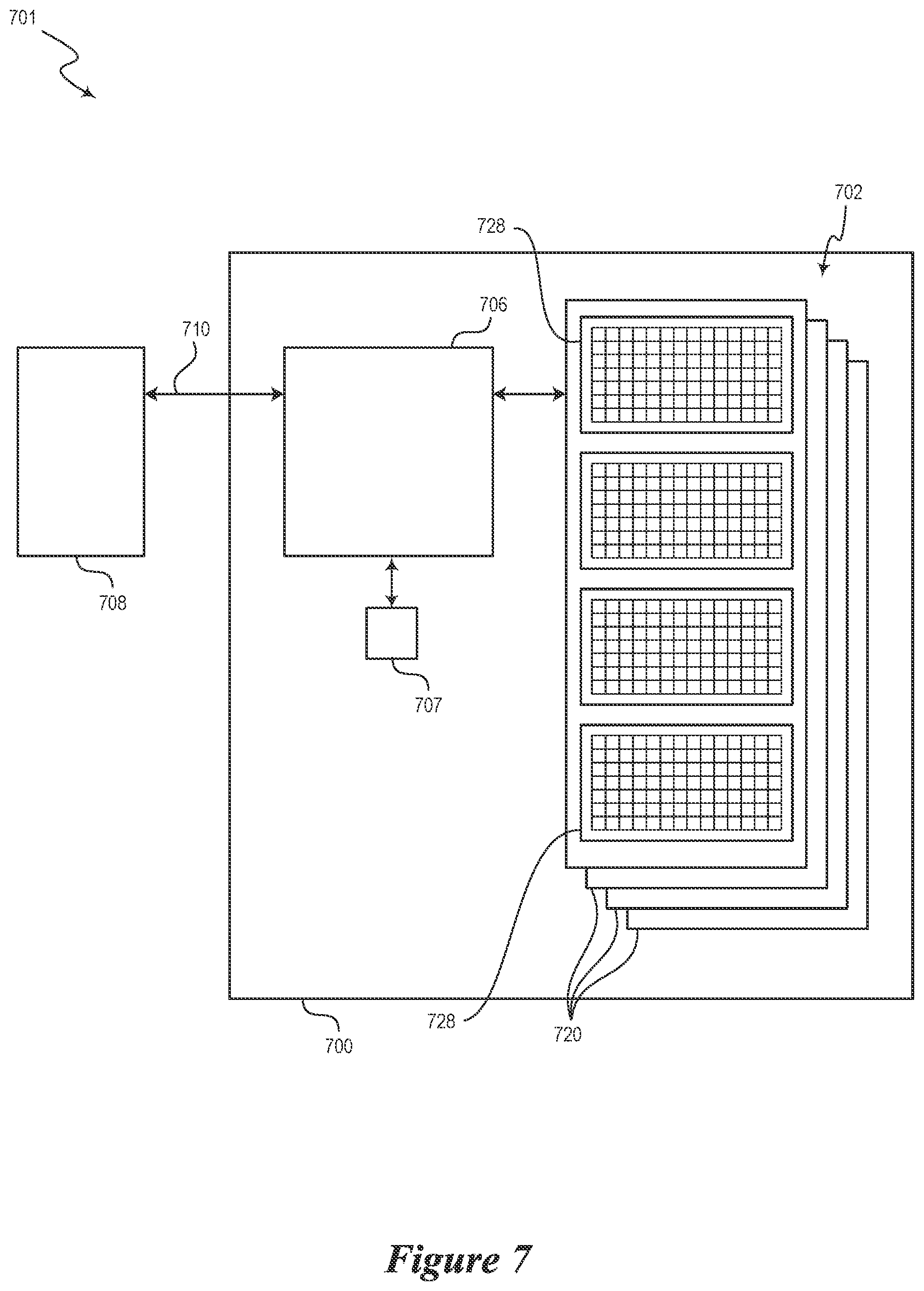 Patent US12105644 Figure 7 – Semiconductor device with secure access key and associated methods and systems