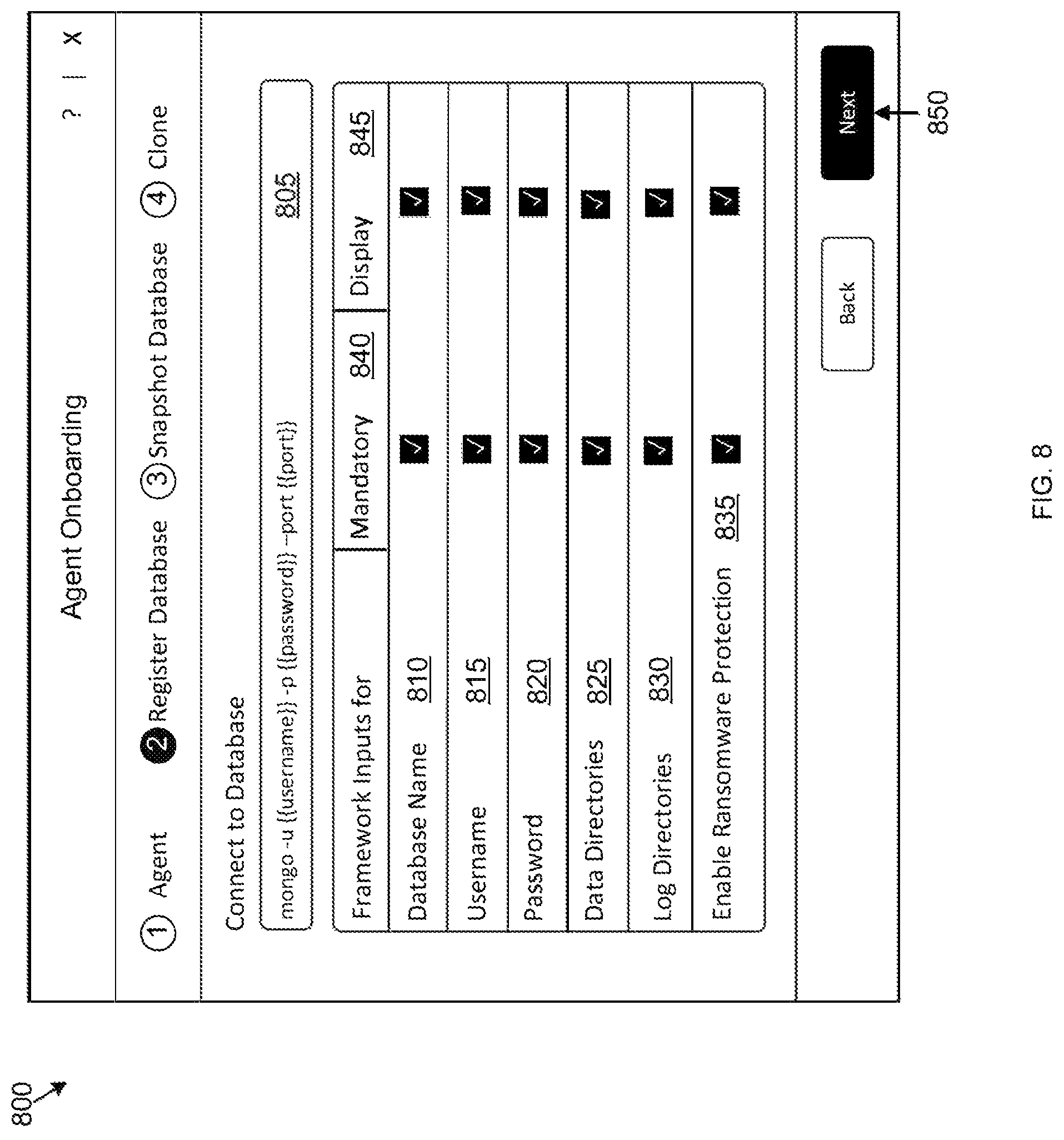 Patent US12105683 Figure 8 – System and method for creating template for database services