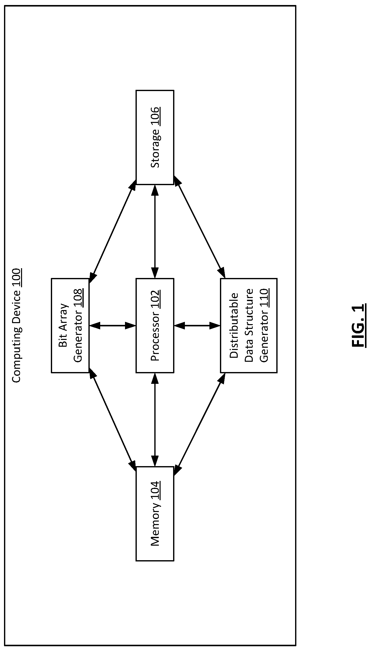 Patent US12105691 Figure 1 – Distributable hash filter for nonprobabilistic set inclusion