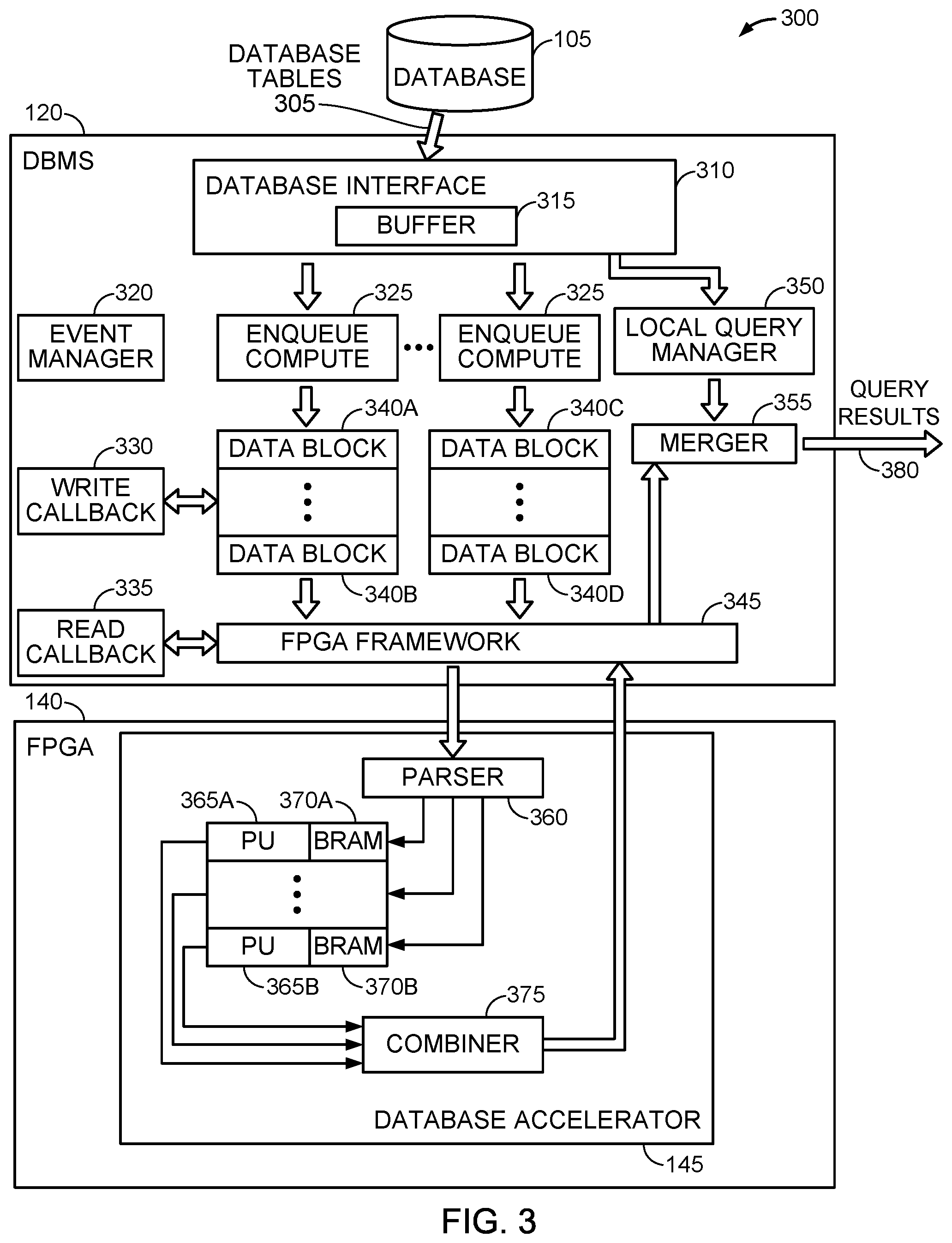Patent US12105716 Figure 3 – Parallel compute offload to database accelerator