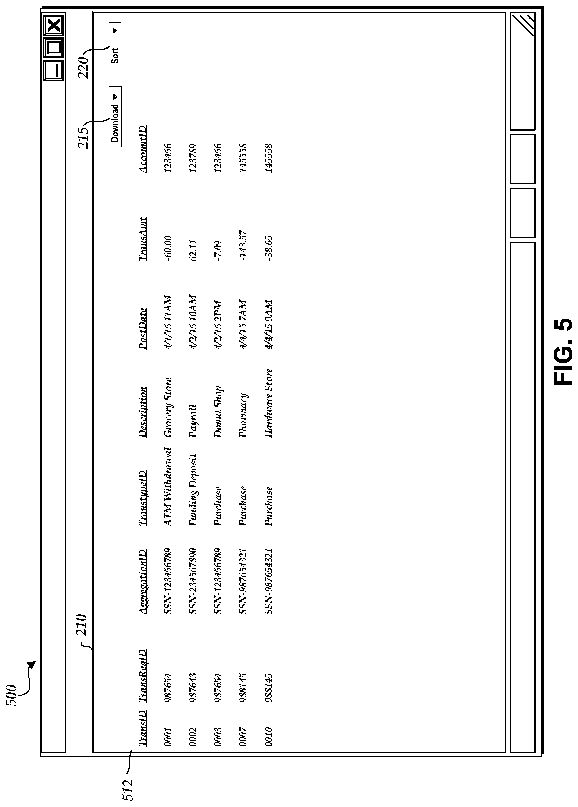 Patent US12105719 Figure 5 – Malicious activity detection system capable of efficiently processing data accessed from databases and generating alerts for display in interactive user interfaces