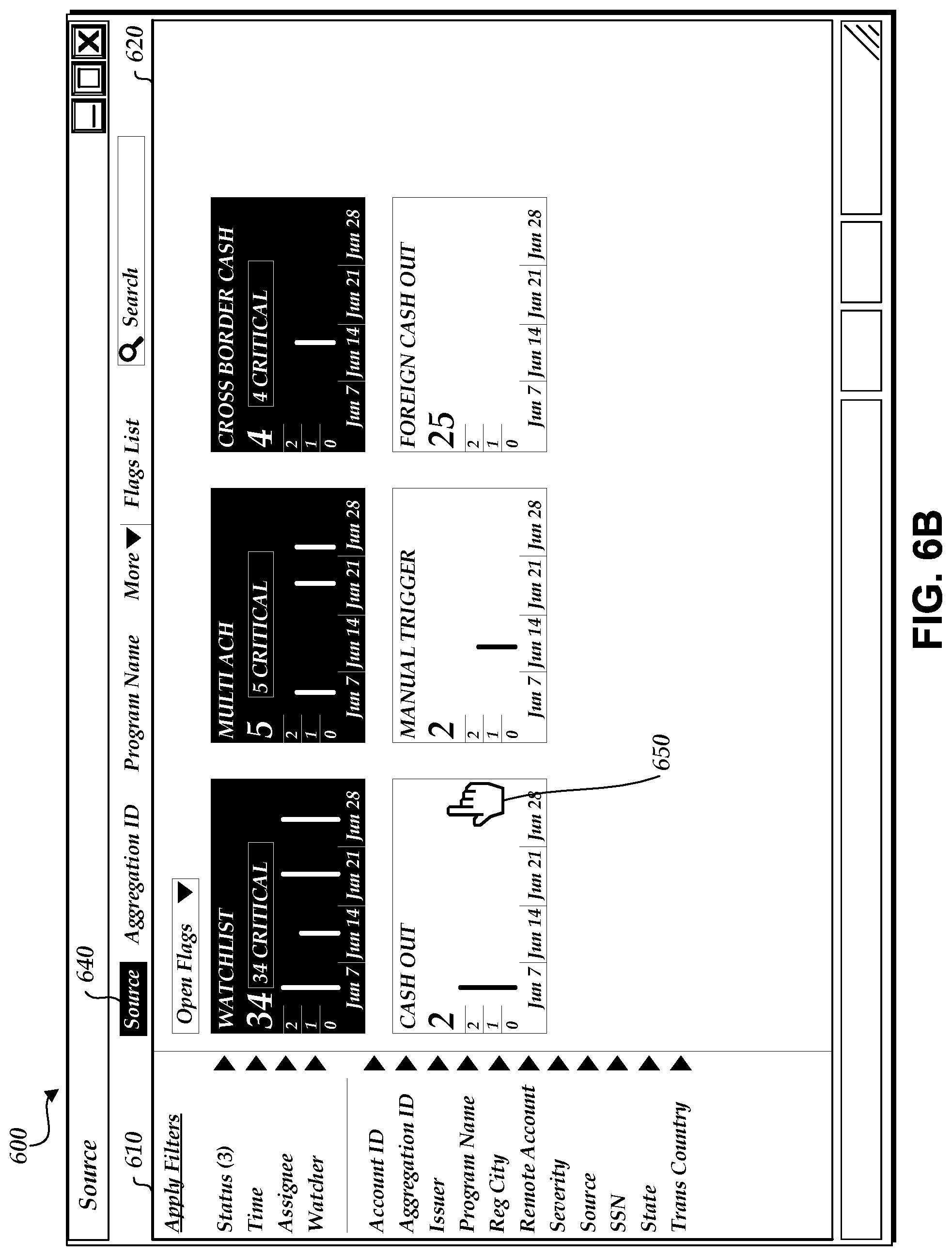 Patent US12105719 Figure 7 – Malicious activity detection system capable of efficiently processing data accessed from databases and generating alerts for display in interactive user interfaces