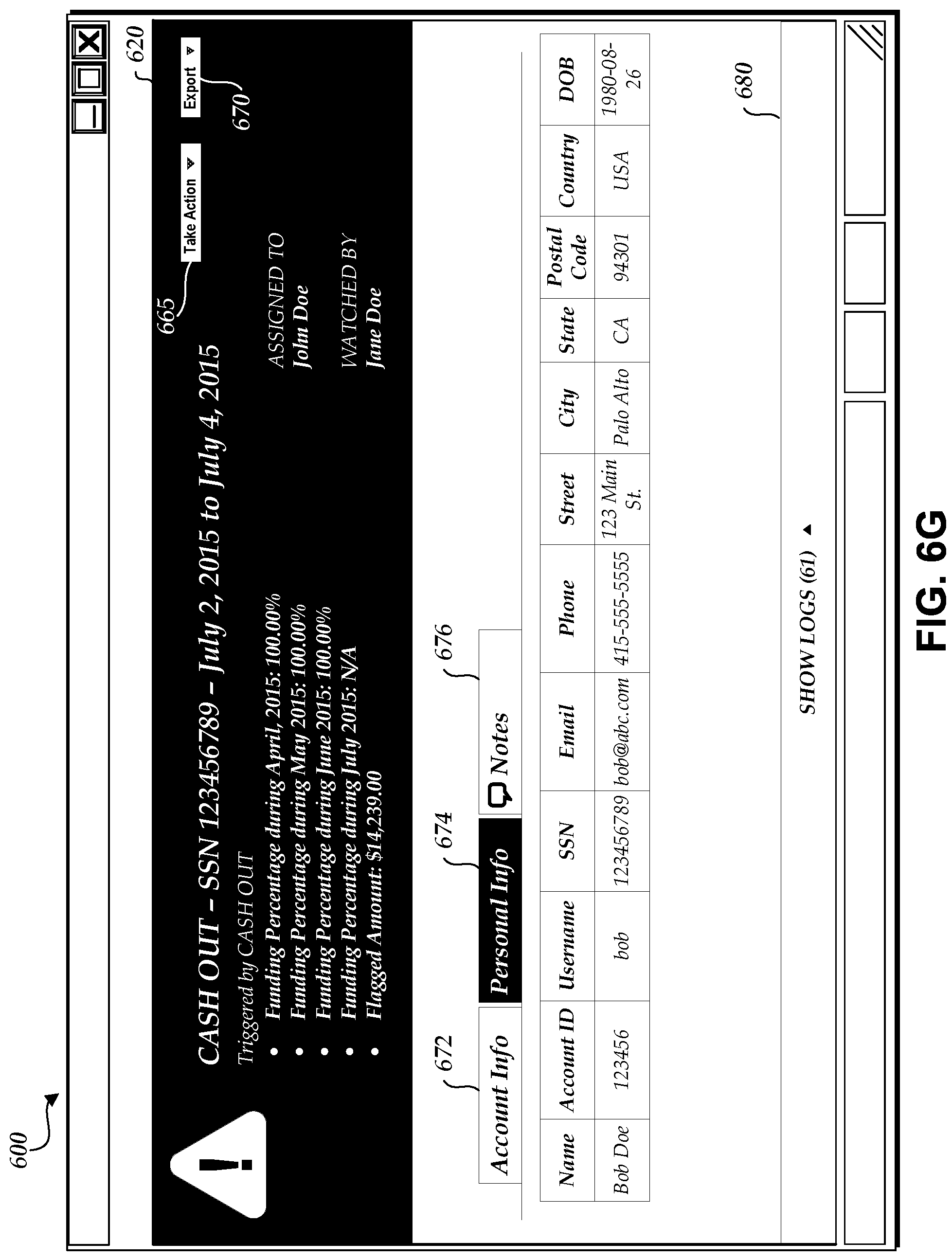 Patent US12105719 Figure 12 – Malicious activity detection system capable of efficiently processing data accessed from databases and generating alerts for display in interactive user interfaces