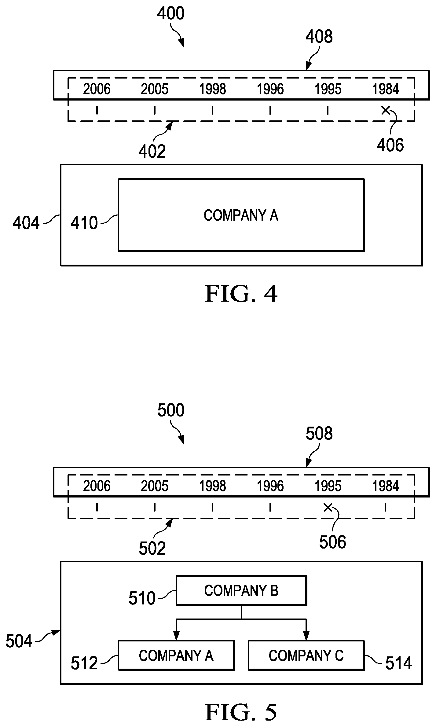 Patent US12105723 Figure 4 – Point in time representation for organizational hierarchy
