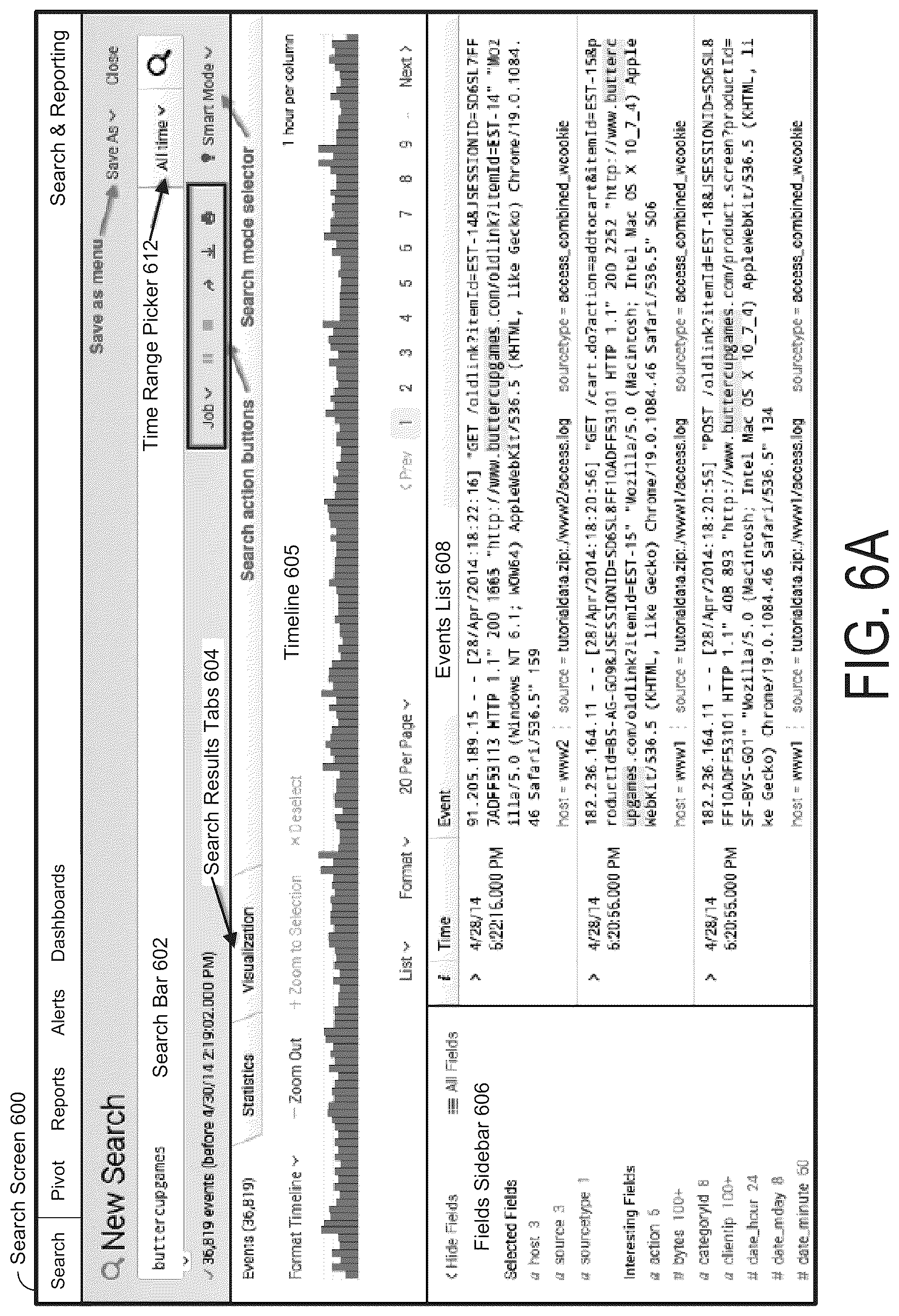Patent US12105724 Figure 6 – Tokenized HTTP event collector