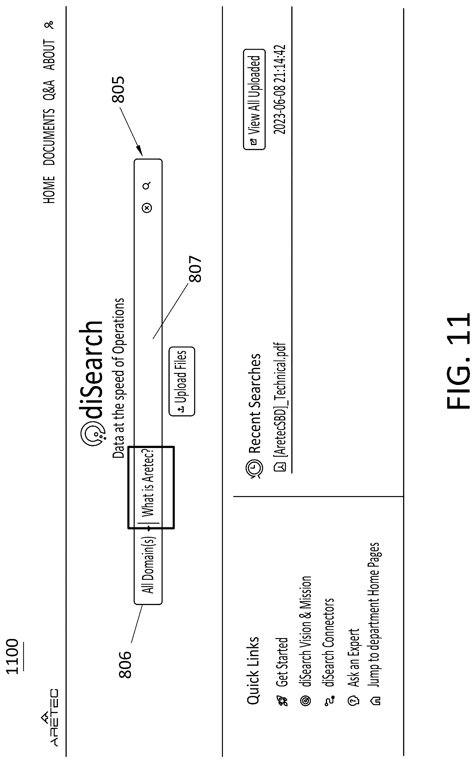 Patent US12105729 Figure 10 – System and method for providing a governed search program using generative AI and large language learning models