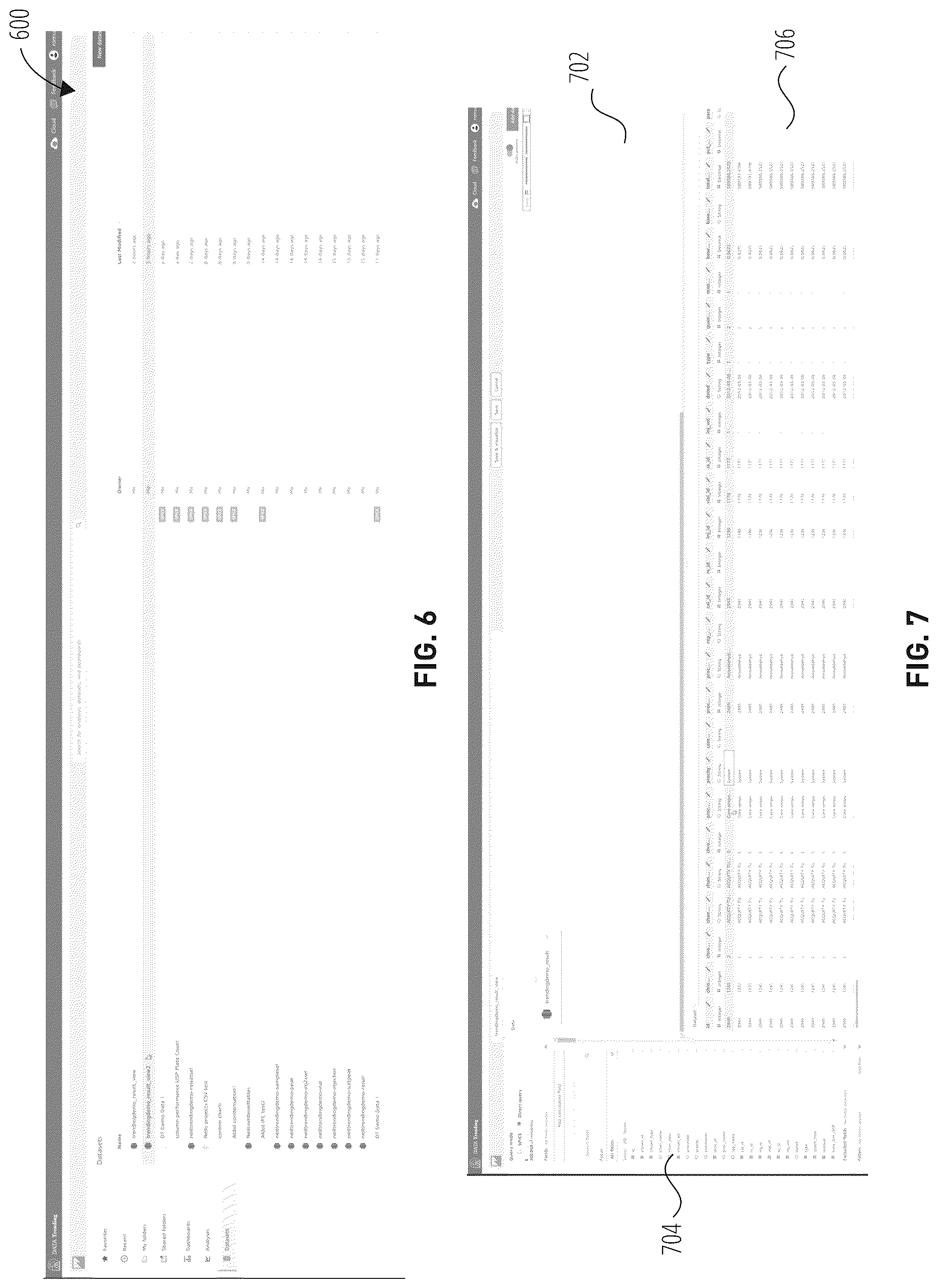 Patent US12105730 Figure 7 – Methods, mediums, and systems for uploading and visualizing data in an analytical ecosystem