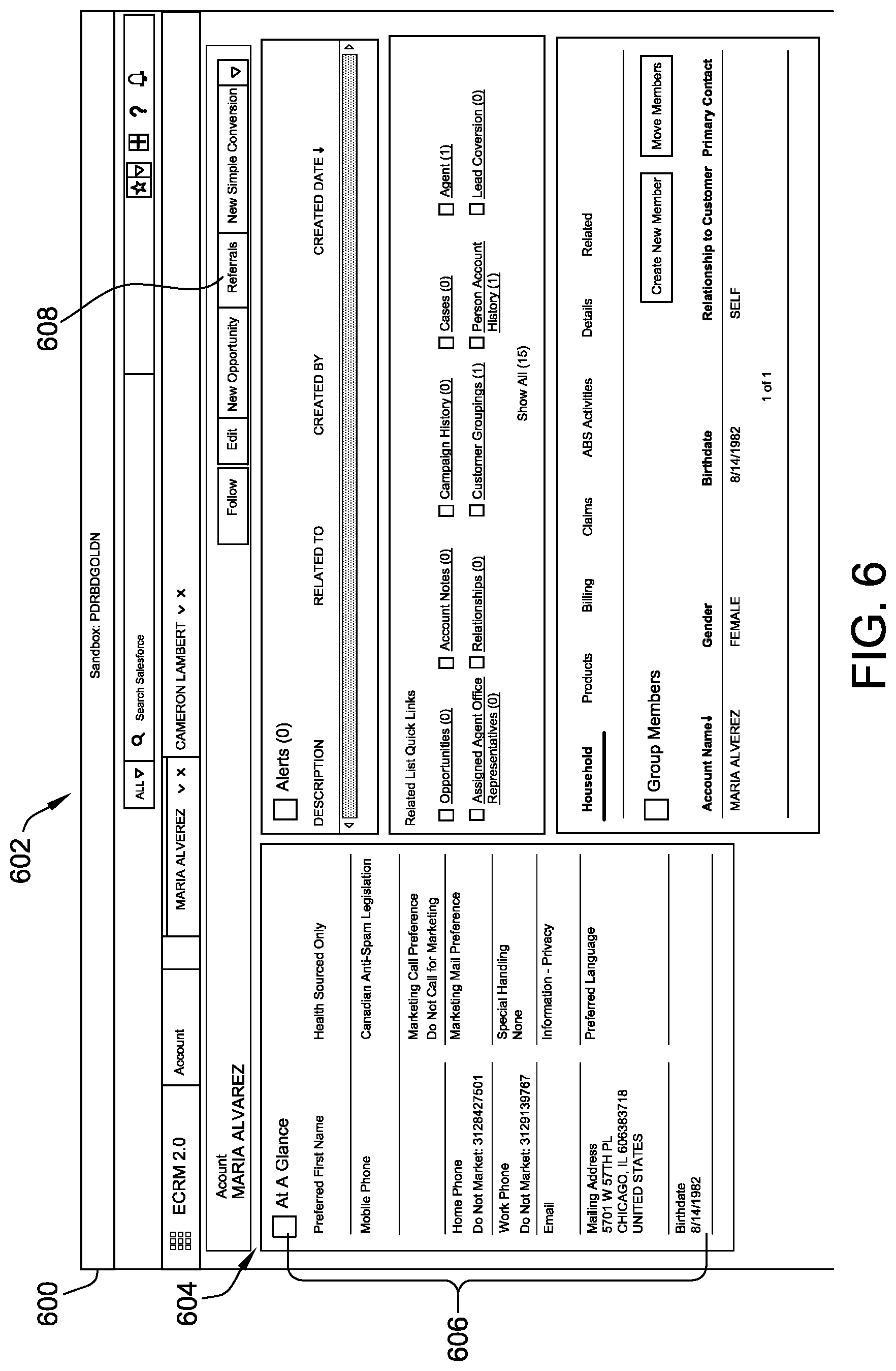 Patent US12105731 Figure 6 – User interface for real-time data synchronization within a database platform