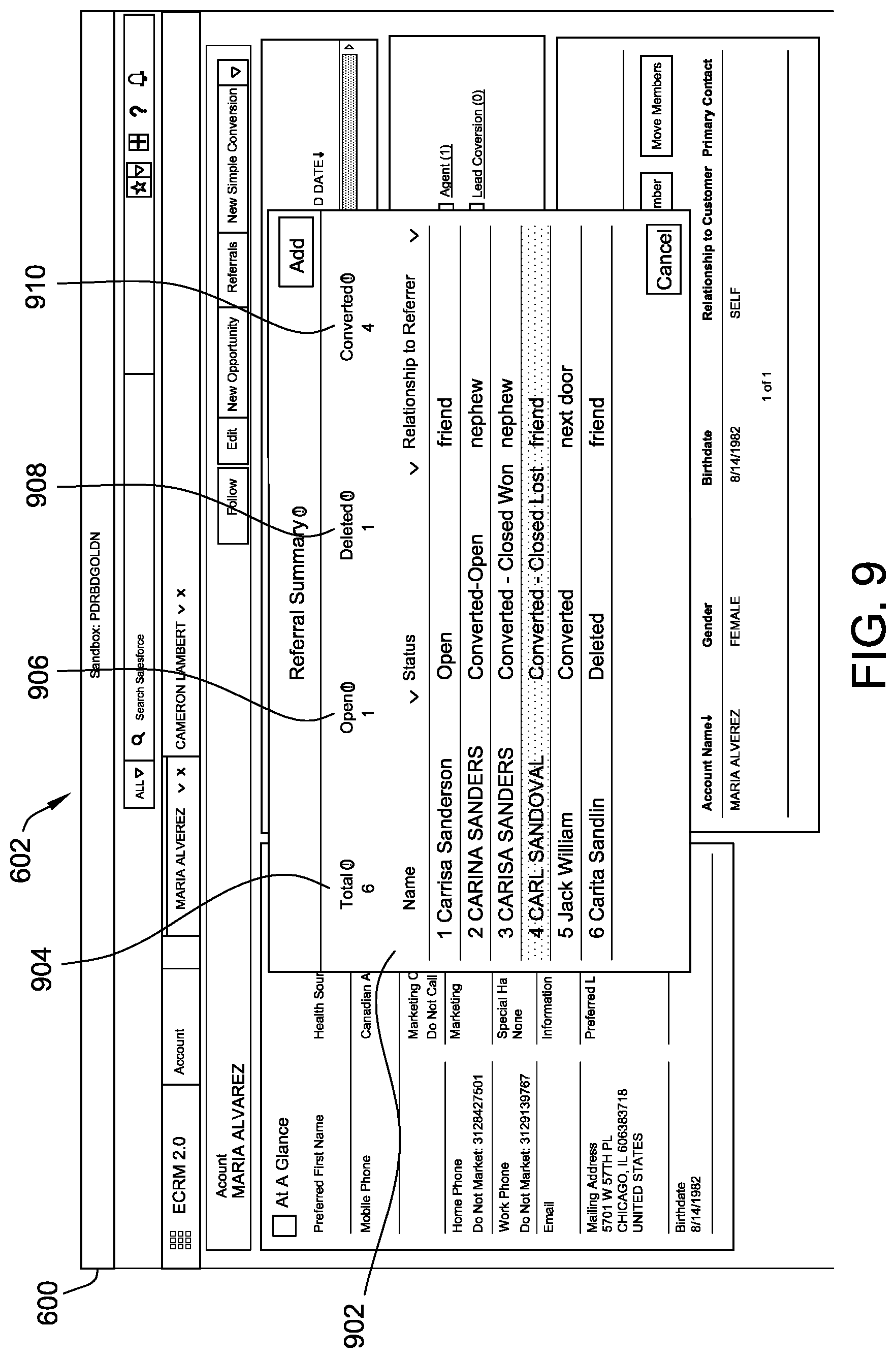 Patent US12105731 Figure 9 – User interface for real-time data synchronization within a database platform