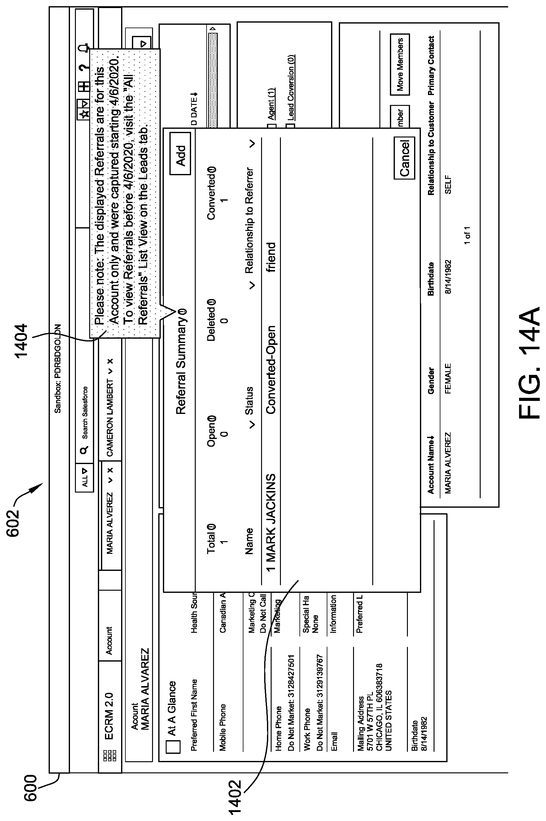 Patent US12105731 Figure 14 – User interface for real-time data synchronization within a database platform