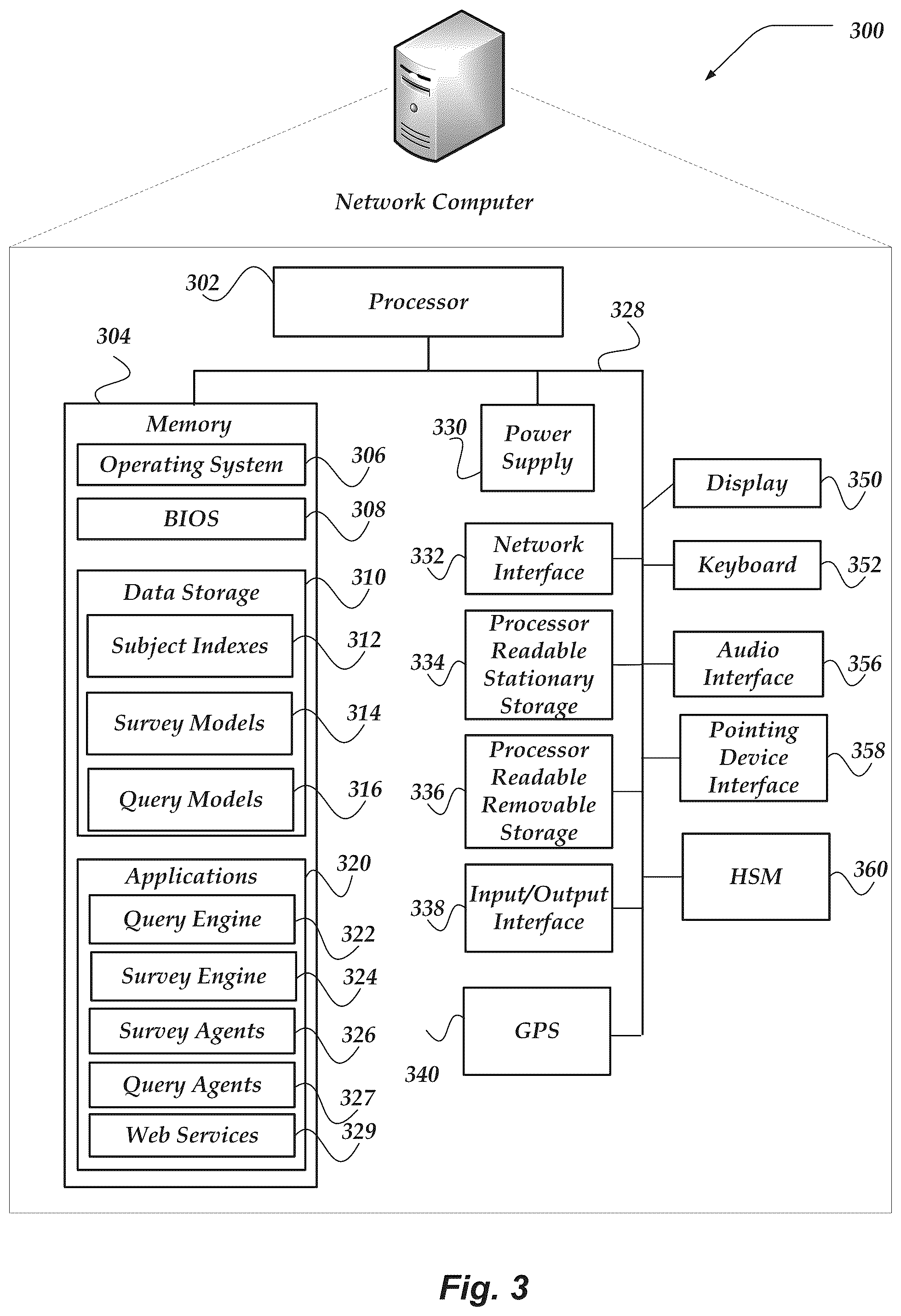 Patent US12105746 Figure 3 – System for surveying security environments