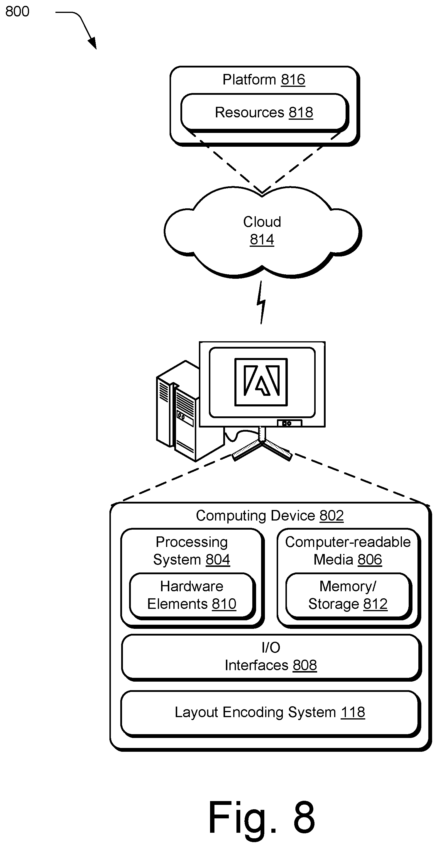 Patent US12105767 Figure 8 – Digital content layout encoding for search