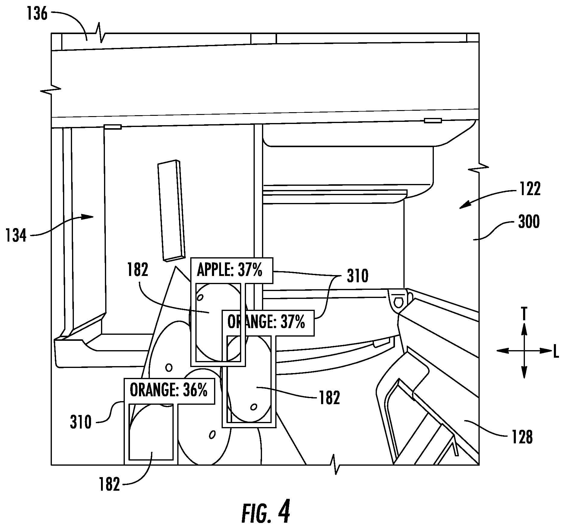Patent US12105775 Figure 4 – Inventory management system in a refrigerator appliance