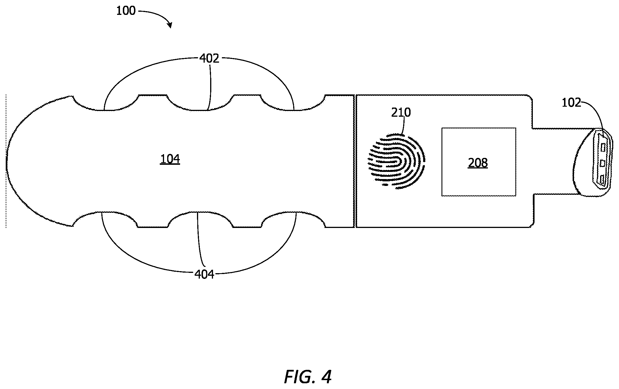 Patent US12105862 Figure 4 – Multi-factor device holder