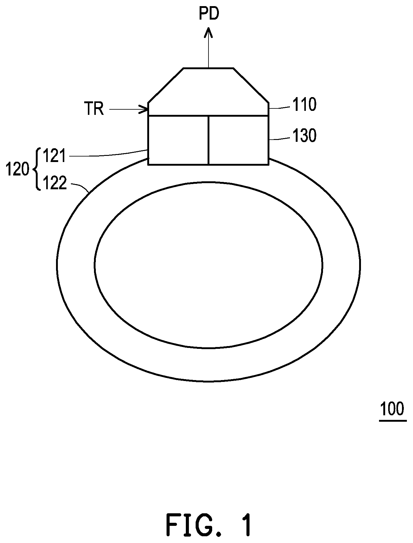 Patent US12105878 — Stress feedback device and virtual image display system — Figure 1