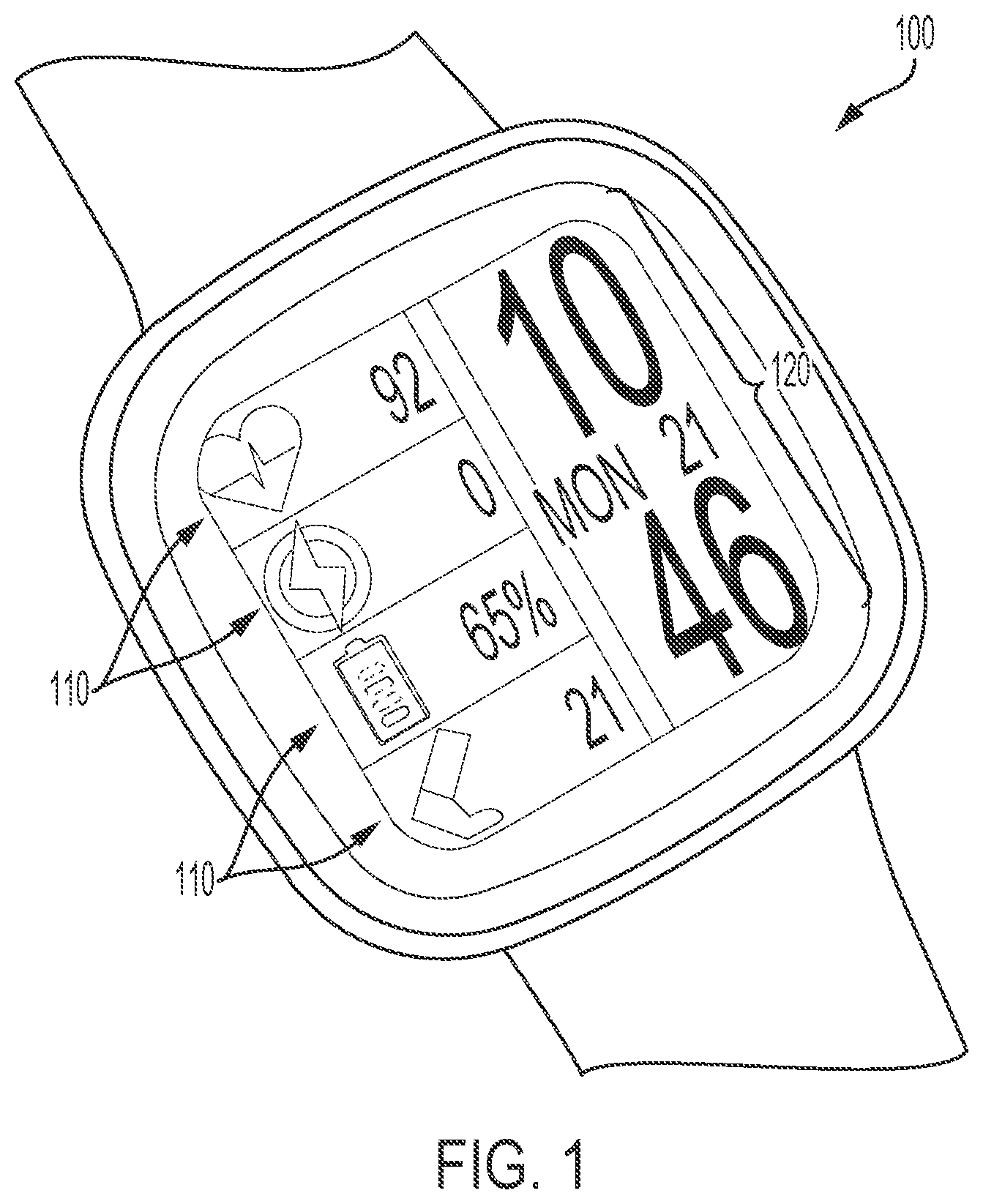 Patent US12105885 — Touch control of wearable devices — Figure 1
