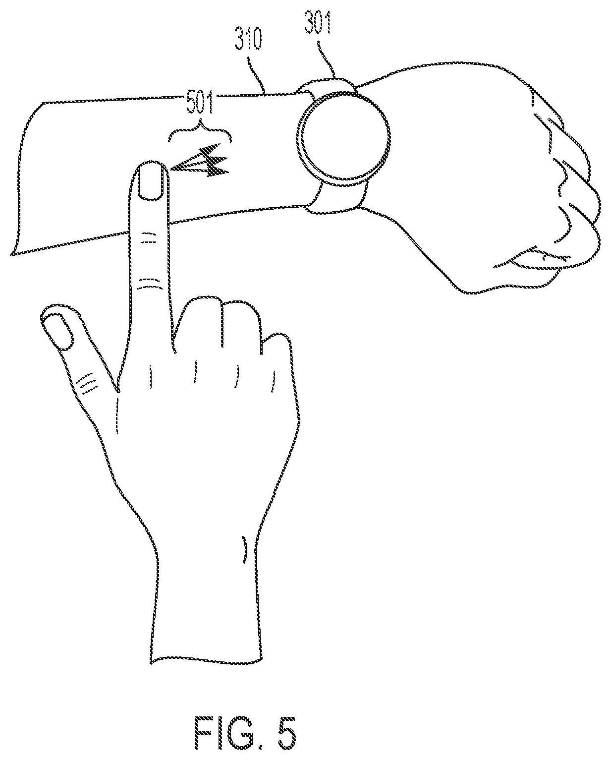 Patent US12105885 Figure 5 – Touch control of wearable devices