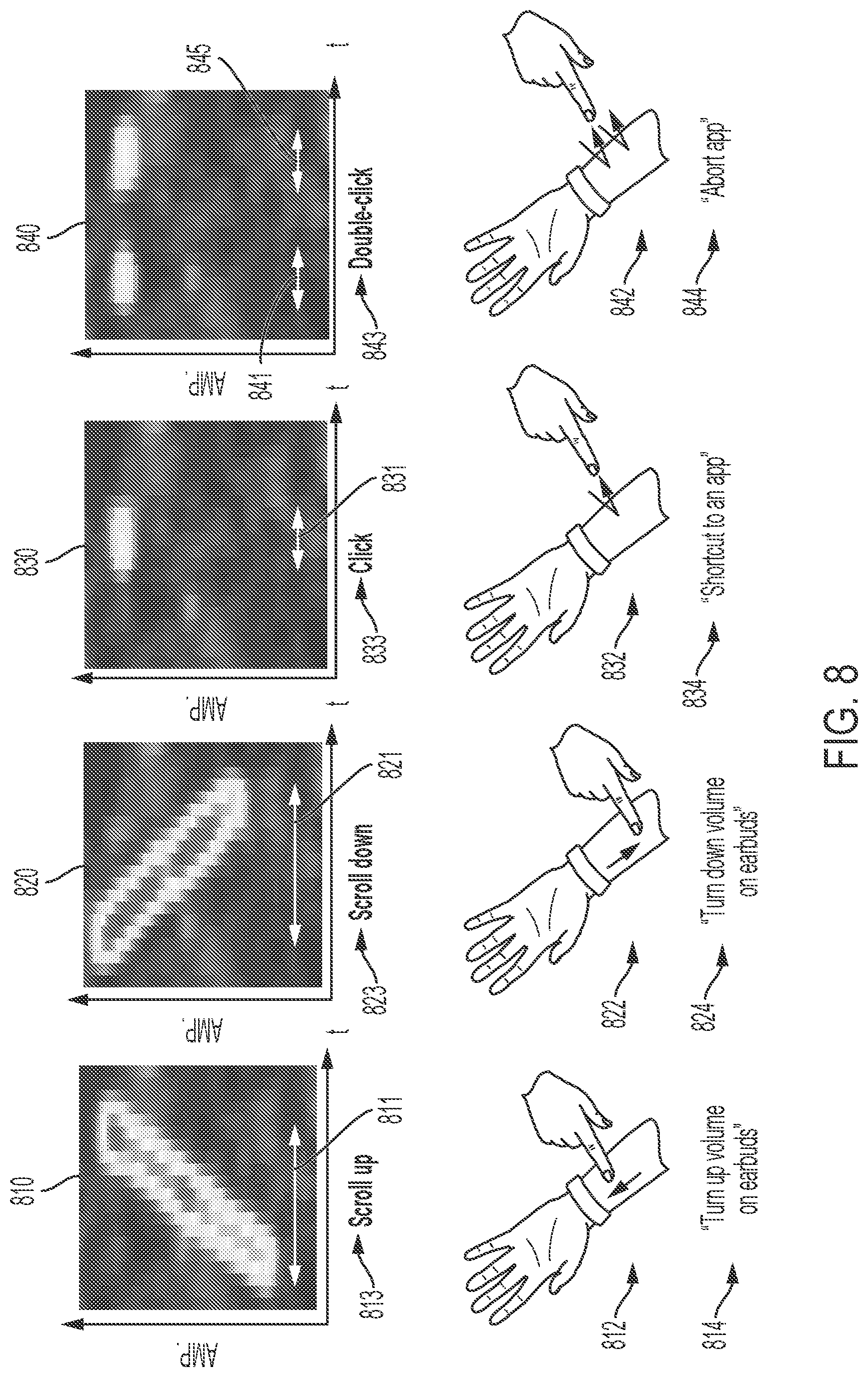 Patent US12105885 Figure 8 – Touch control of wearable devices