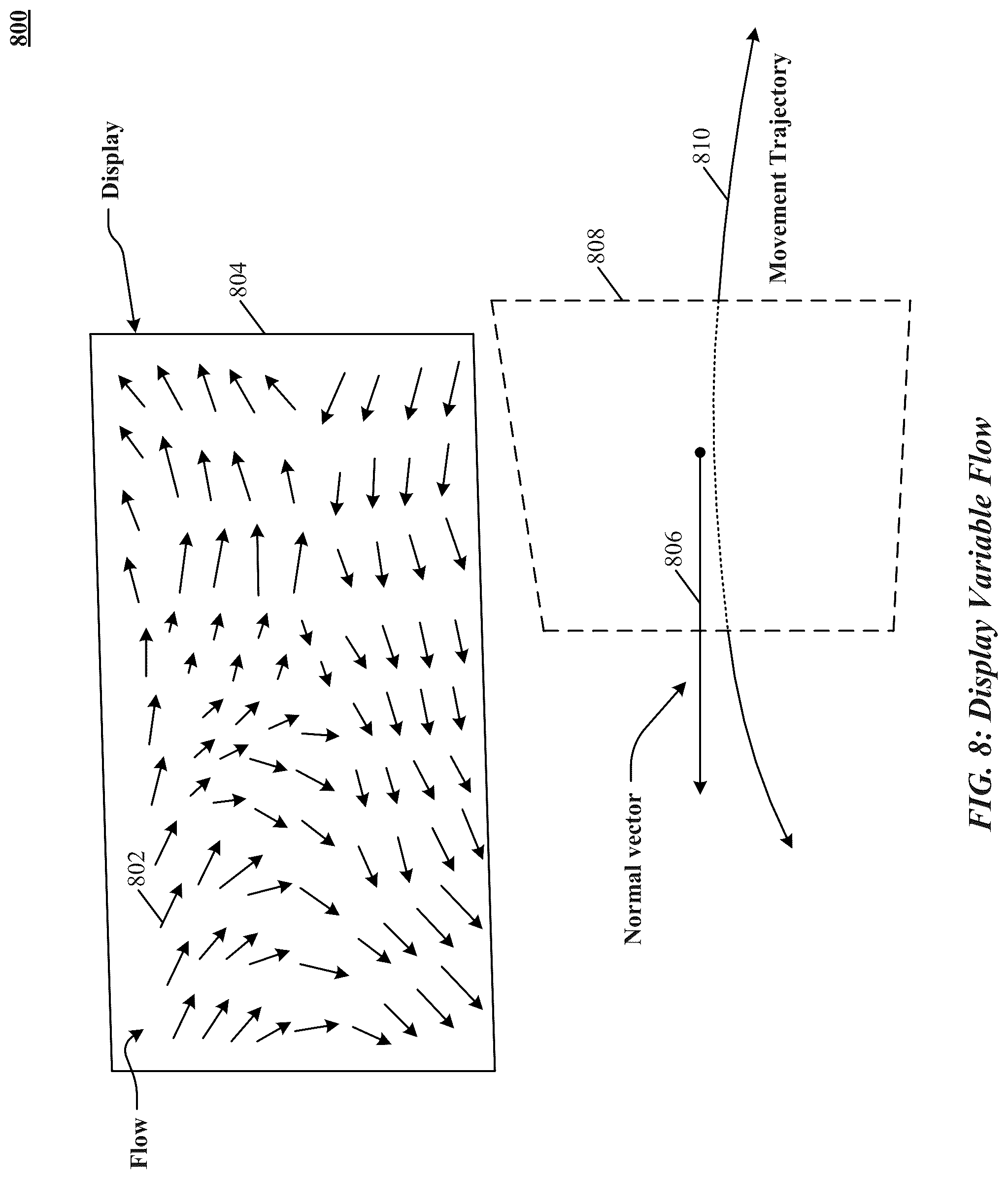 Patent US12105889 Figure 8 – Velocity field interaction for free space gesture interface and control