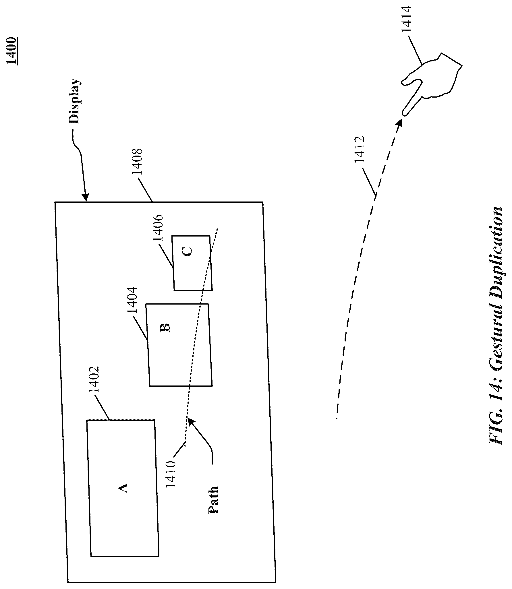 Patent US12105889 Figure 14 – Velocity field interaction for free space gesture interface and control