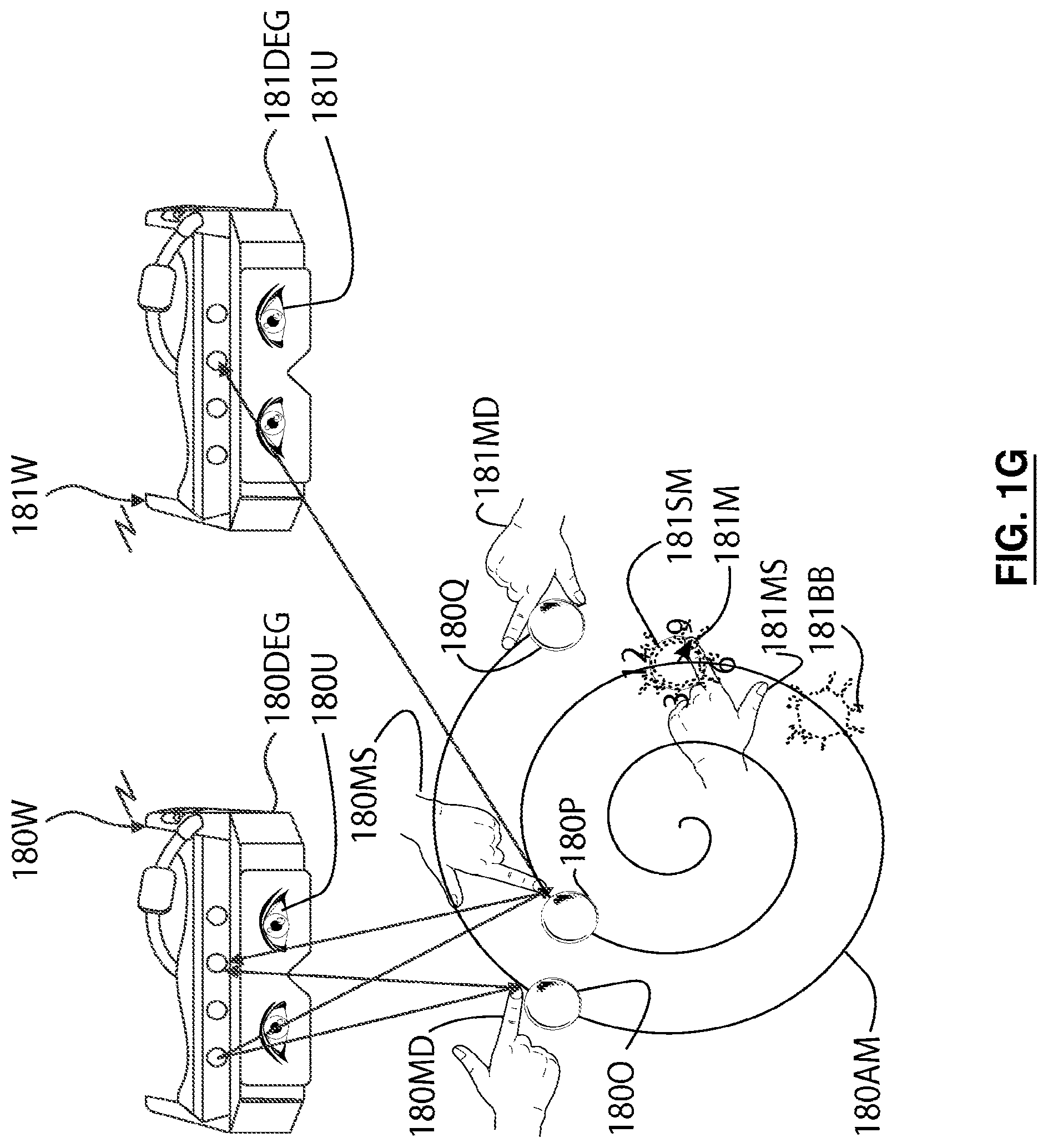Patent US12105890 Figure 8 – Extramissive spatial imaging digital eye glass apparatuses, methods and systems for virtual or augmediated vision, manipulation, creation, or interaction with objects, materials, or other entities