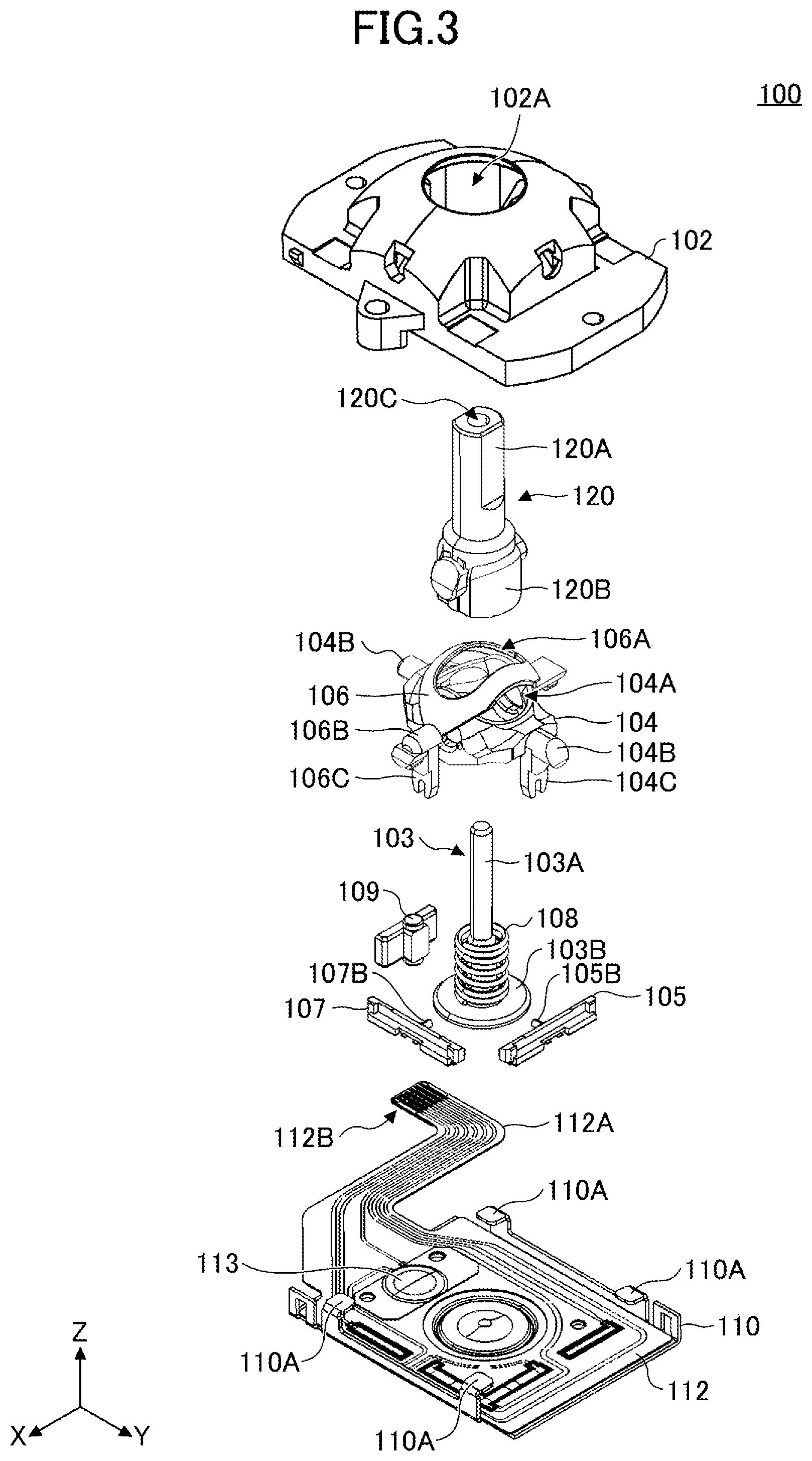 Patent US12105895 Figure 3 – Operating device using variable resistor