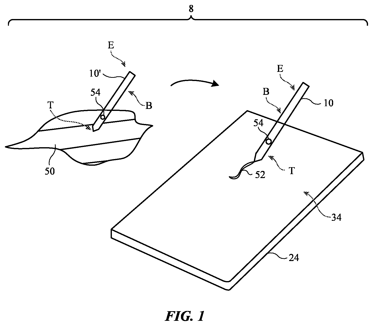 Patent US12105897 — Electronic device with optical sensor for sampling surfaces — Figure 1