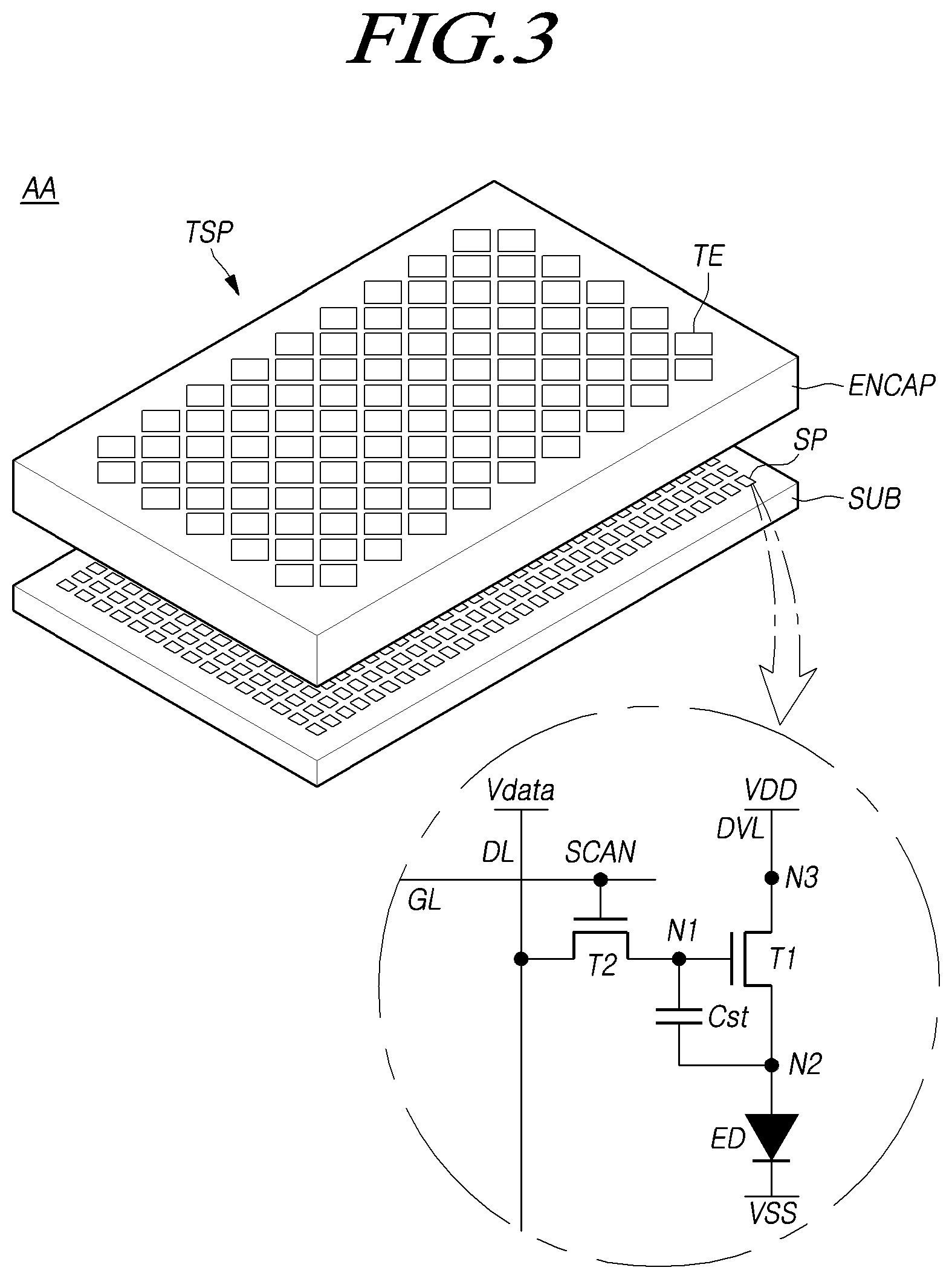 Patent US12105911 Figure 3 – Touch display device and touch driving method