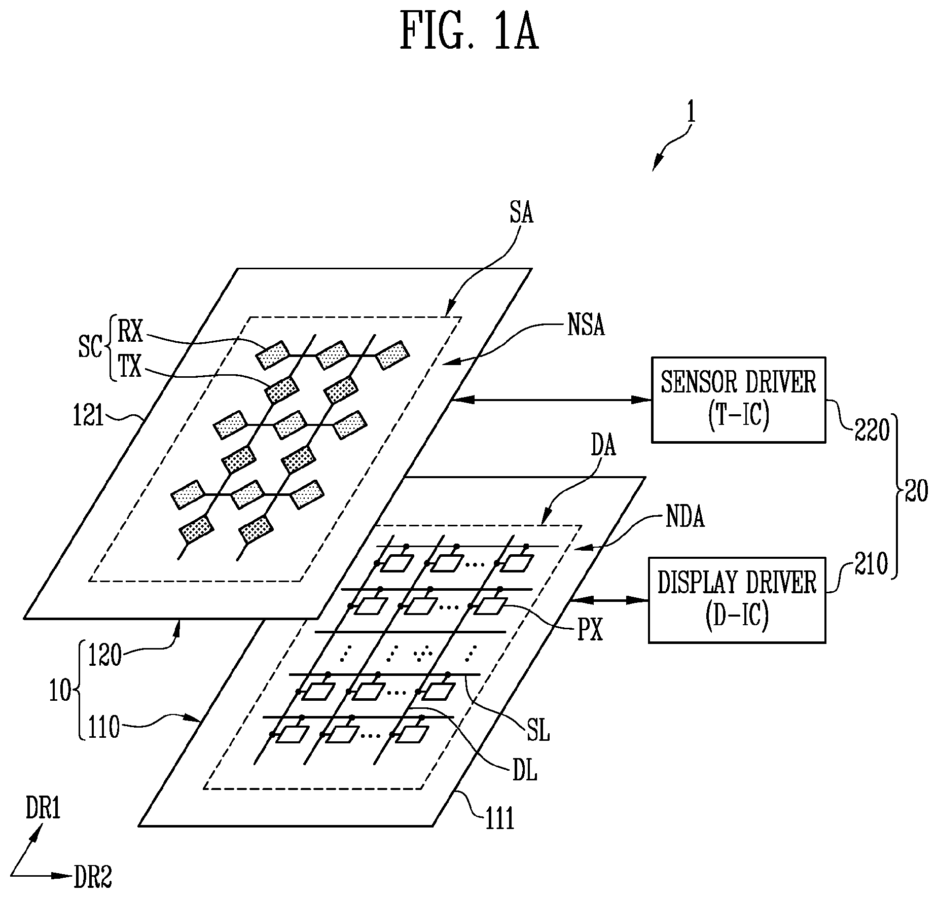 Patent US12105915 Figure 1 – Input sensing device and display device including the same