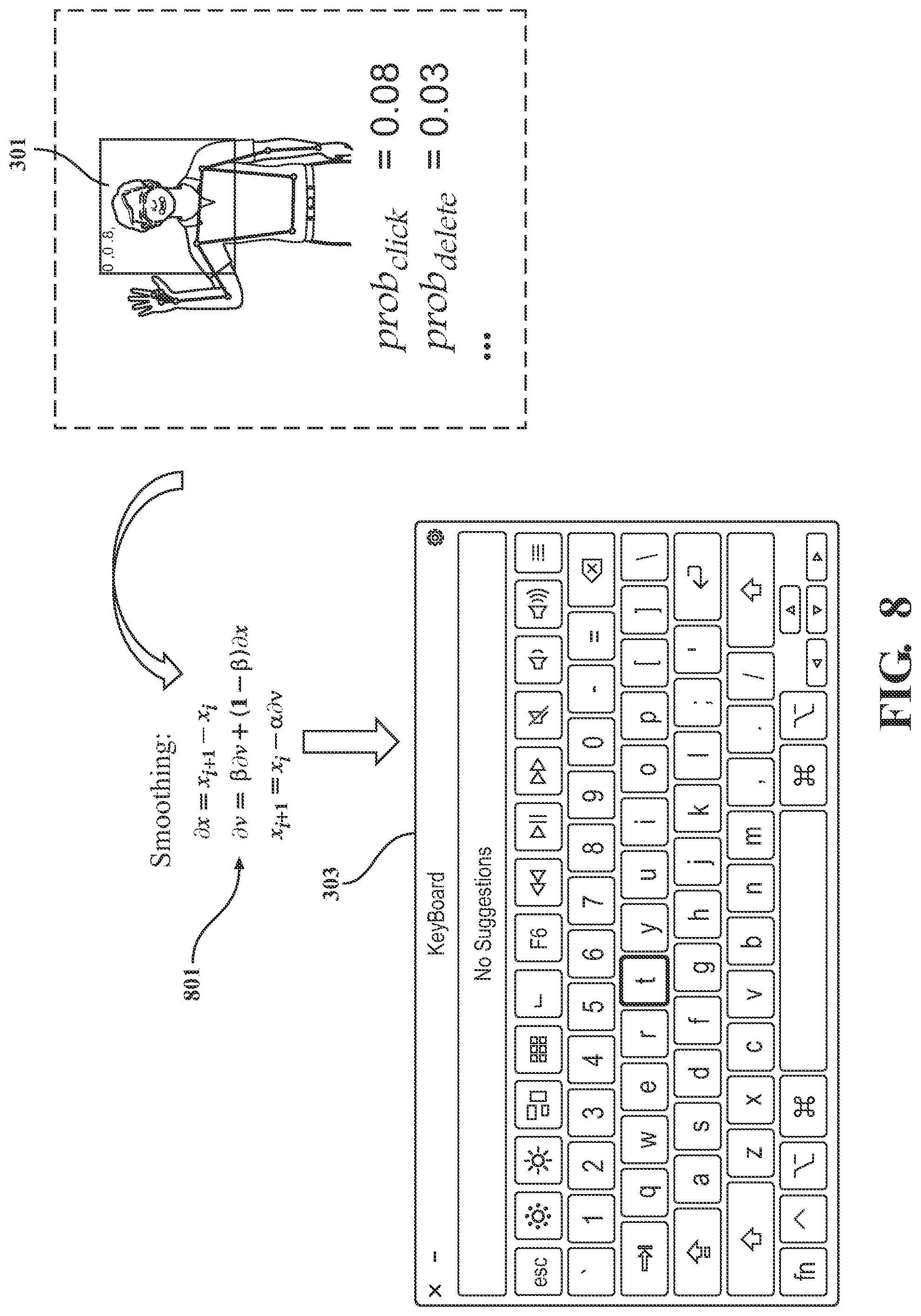 Patent US12105916 Figure 8 – Systems and methods for providing on-screen virtual keyboards