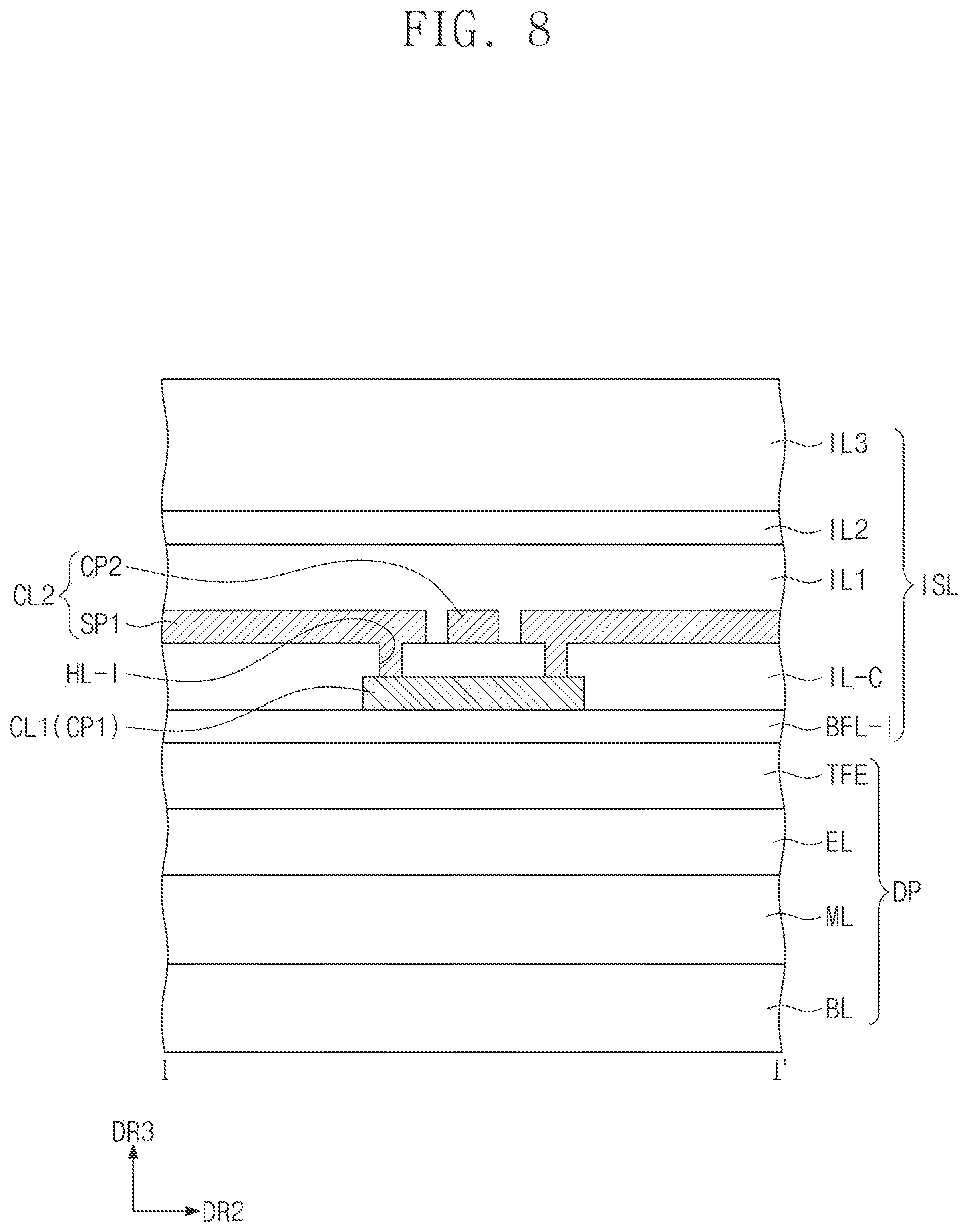 Patent US12105918 Figure 8 – Display device and method of manufacturing display device