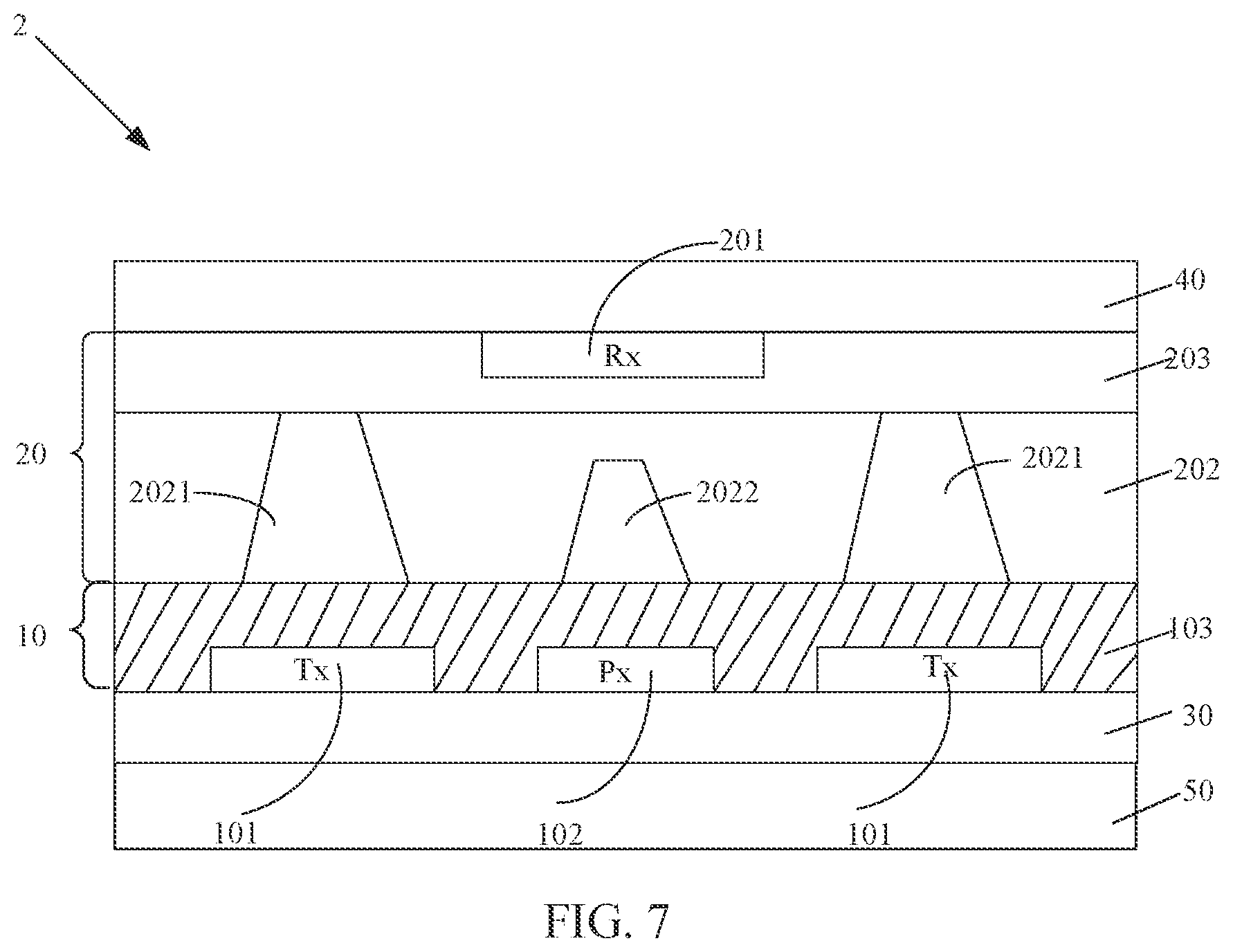 Patent US12105919 Figure 6 – Three-dimensional touch sensor and display device