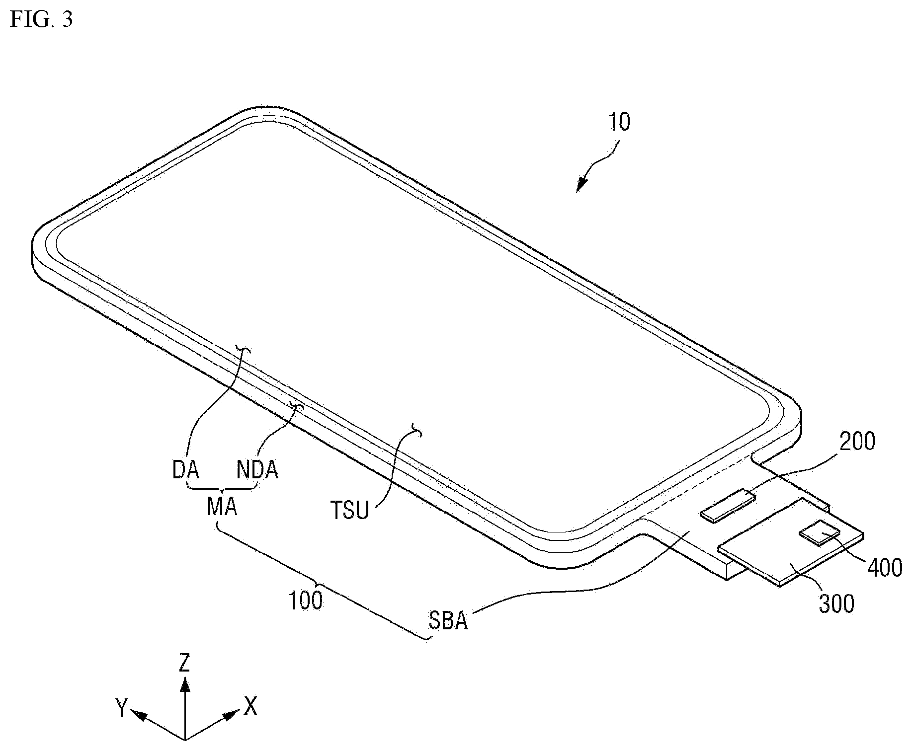 Patent US12105920 Figure 3 – Display device and touch input system including the same