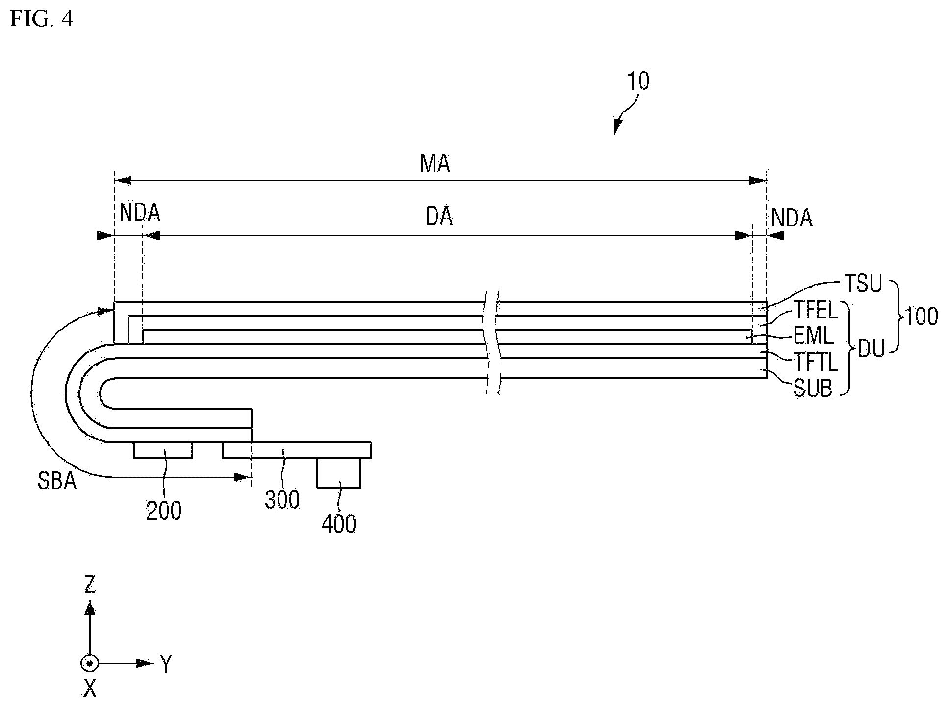 Patent US12105920 Figure 4 – Display device and touch input system including the same